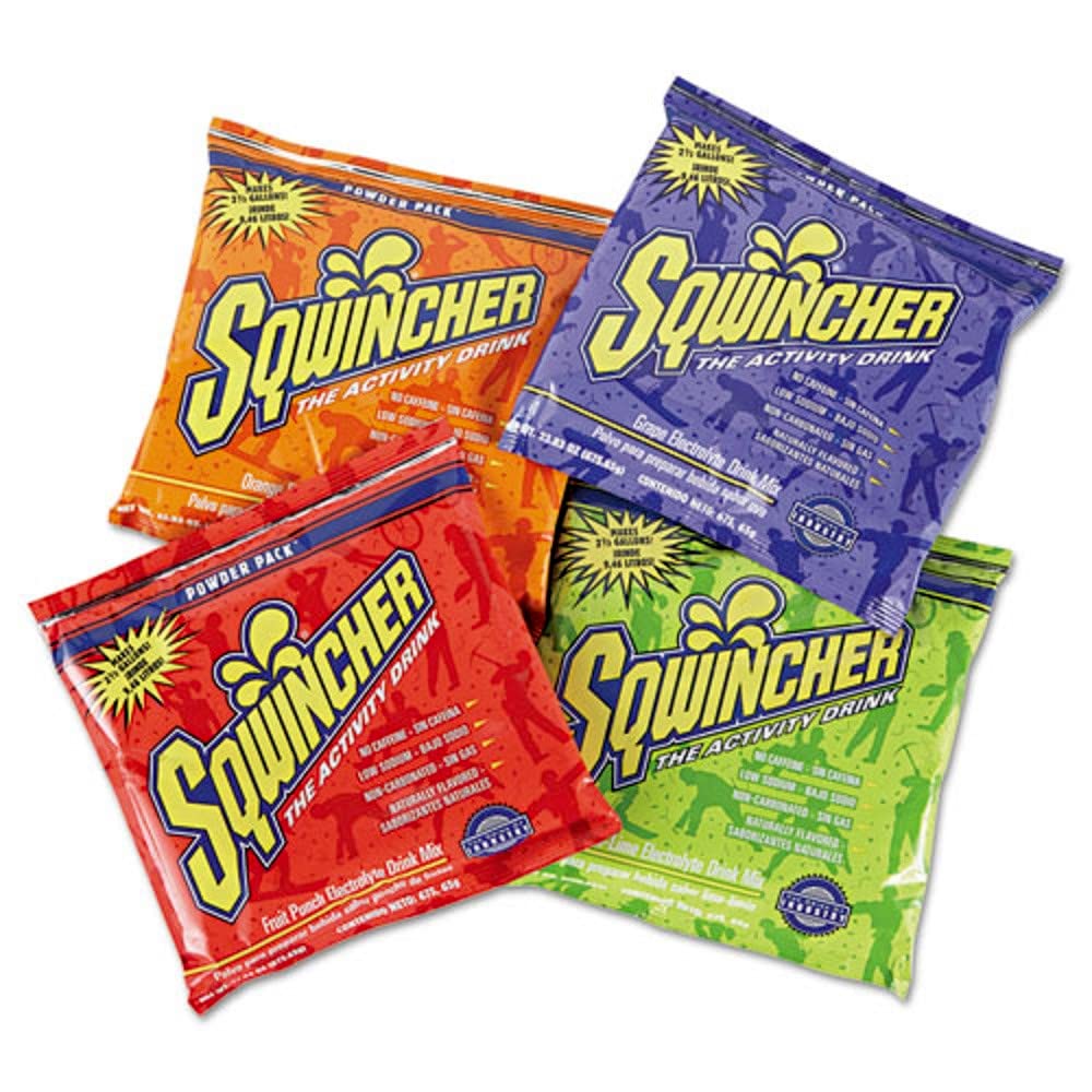 Sqwincher 159016044 PowderPack 23.83 oz Electrolyte Drink Mix Pouches - Assorted Flavors (32 Count Carton) | Hydration for Sports, Workouts & Outdoor Activities