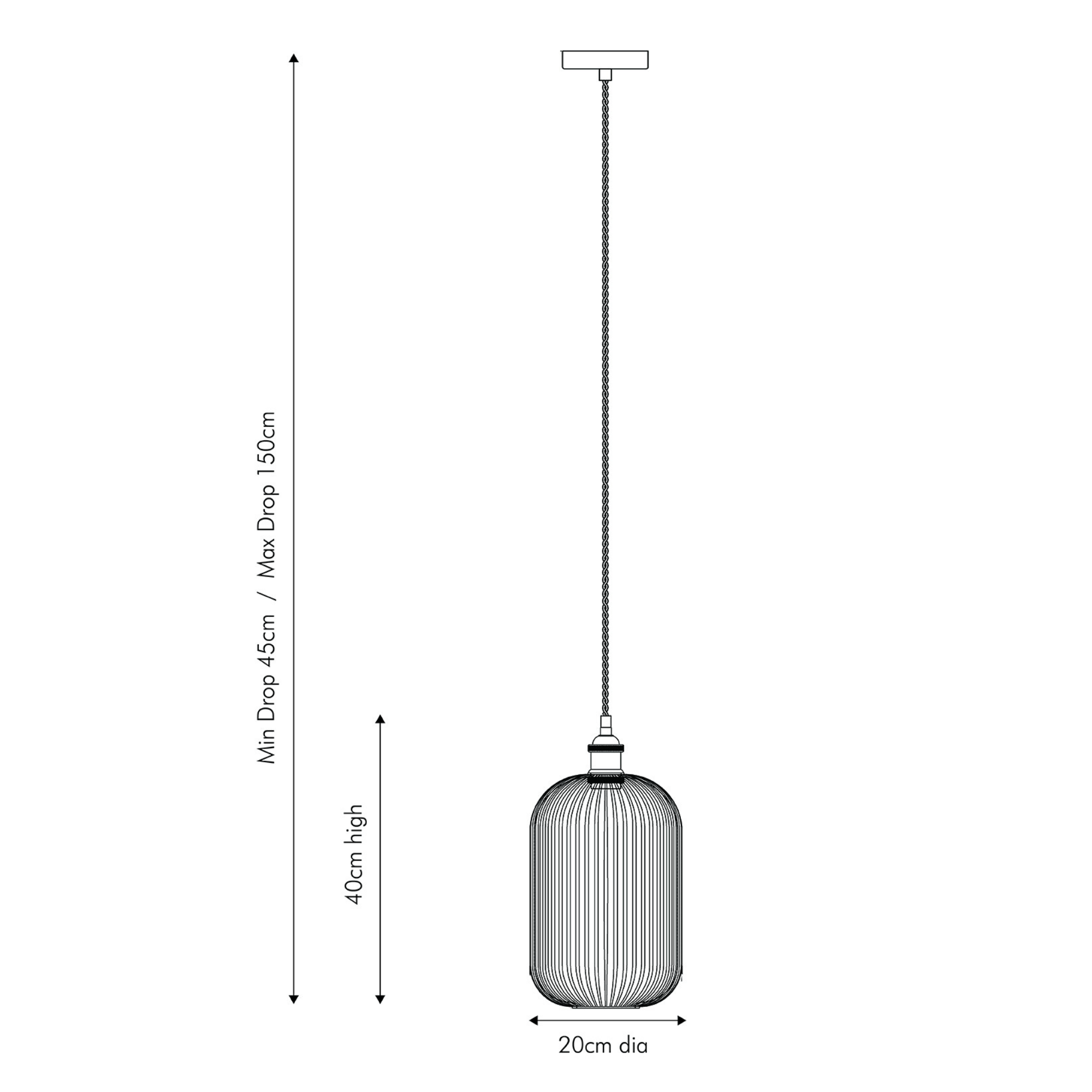 Abigail Clear Ribbed Glass Tall Pendant Light - Modern Minimalist Hanging Fixture for Kitchen Island, Dining Room & Entryway Lighting