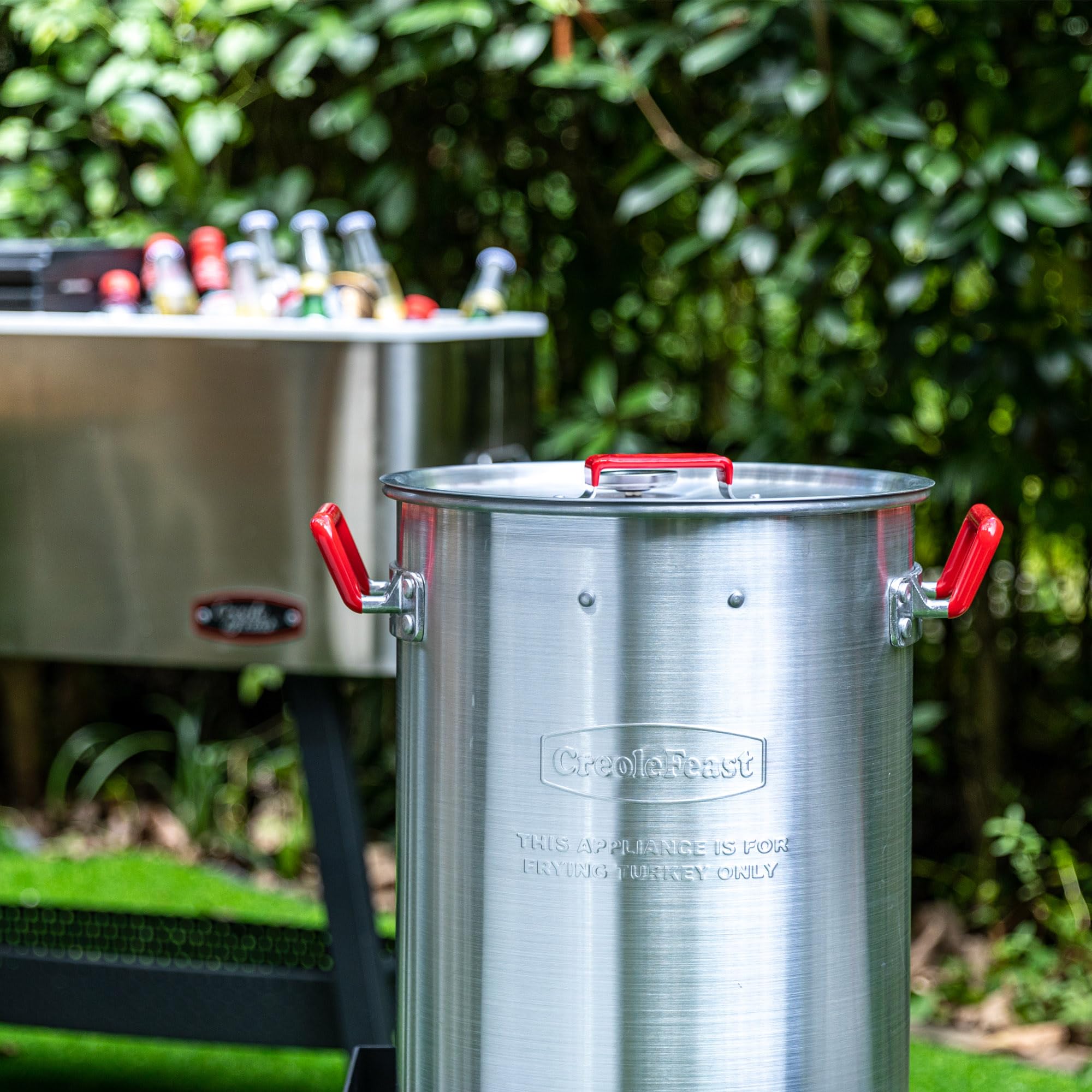 Creole Feast TFP1030 30 Quart Turkey Fryer & 10 Quart Fish Fryer Kit with 50,000 BTU Propane Burner – Outdoor Deep Fryer & Seafood Boiler Steamer for Backyard Cooking, Camping, Tailgating – Silver & Black