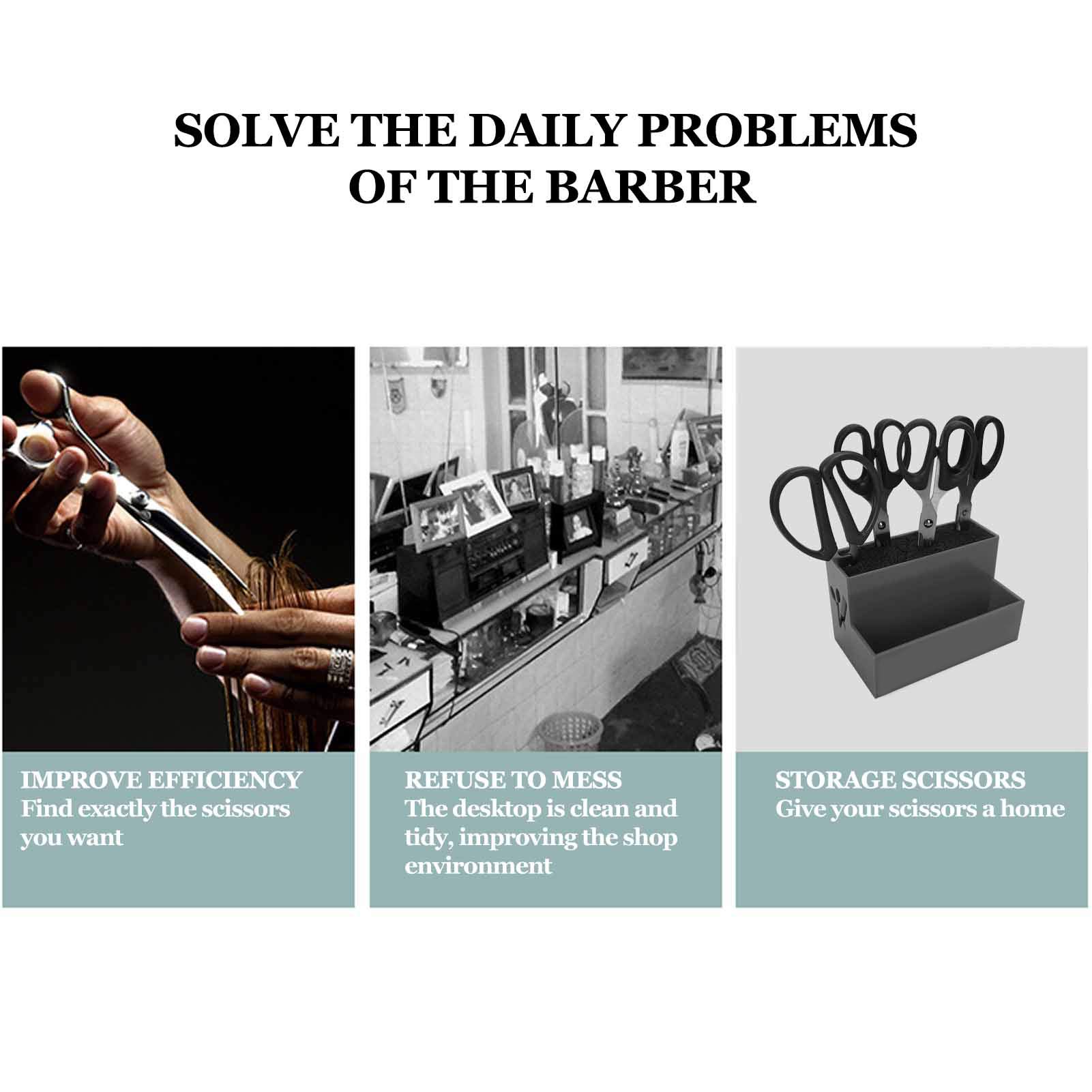 YUYTE Salon Scissors Storage Holder - Large Hairdressing Organizer Box for Hair Clips, Combs & Scissors - Black Desktop Organizer for Barber Shops & Home Styling Stations