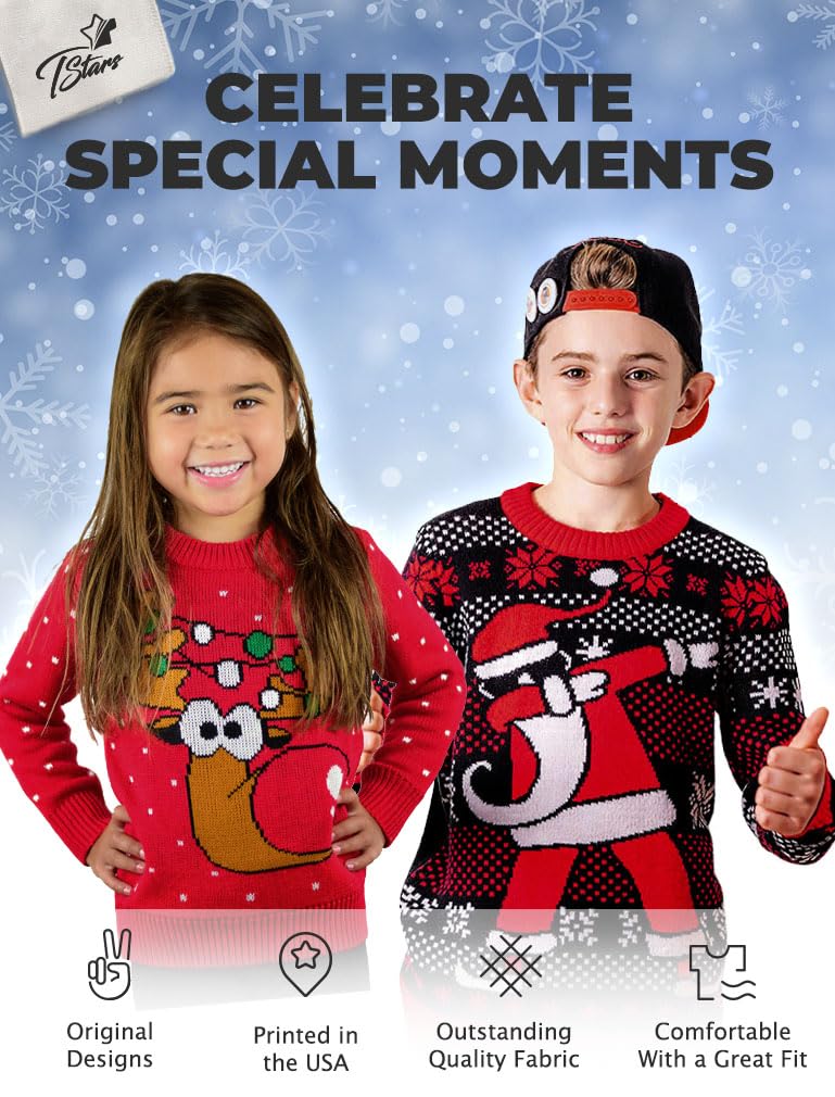 Spongebob Christmas Shirt for Kids - Fun Holiday Tacky Sweater Style Xmas Sweatshirt for Toddler Boys & Girls | Perfect for Ugly Christmas Parties & Family Photos
