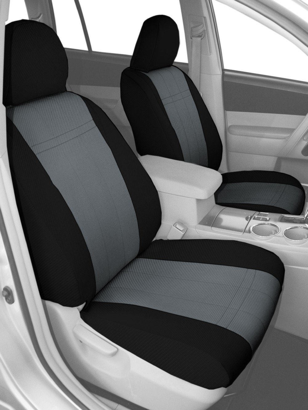 Carbon Fiber Seat Covers for 2002-2004 Chevy Tracker - Front Bucket Seats, Black Trim for Car Interior Upgrade