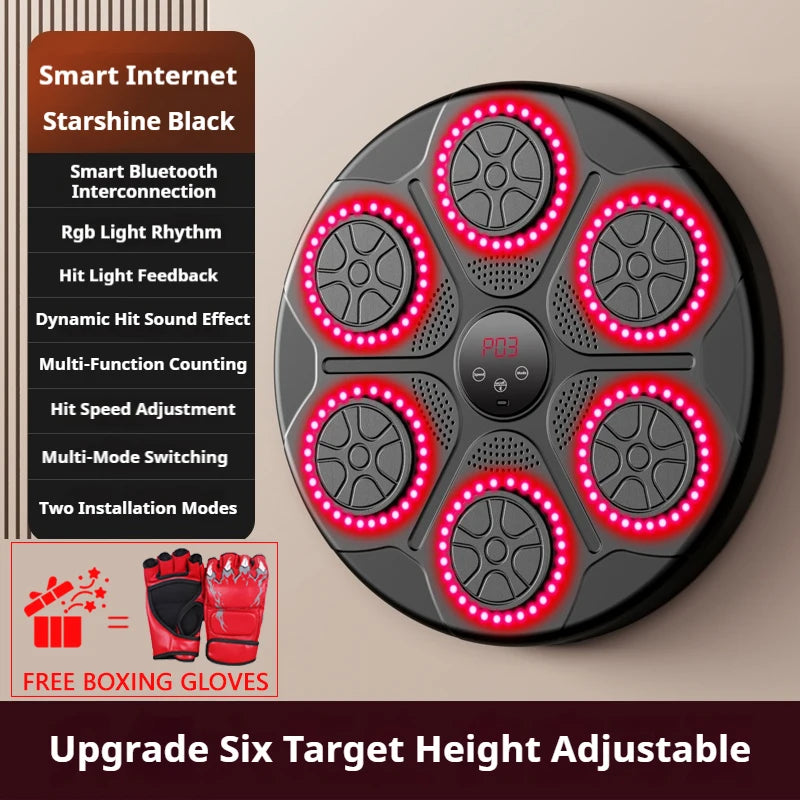 Smart Bluetooth Wall Mounted Music Boxing Trainer - Electronic Punching Bag for Home Gym, Boxing Equipment with Music Sync & Target Practice | Perfect for Cardio, Strength Training & Stress Relief