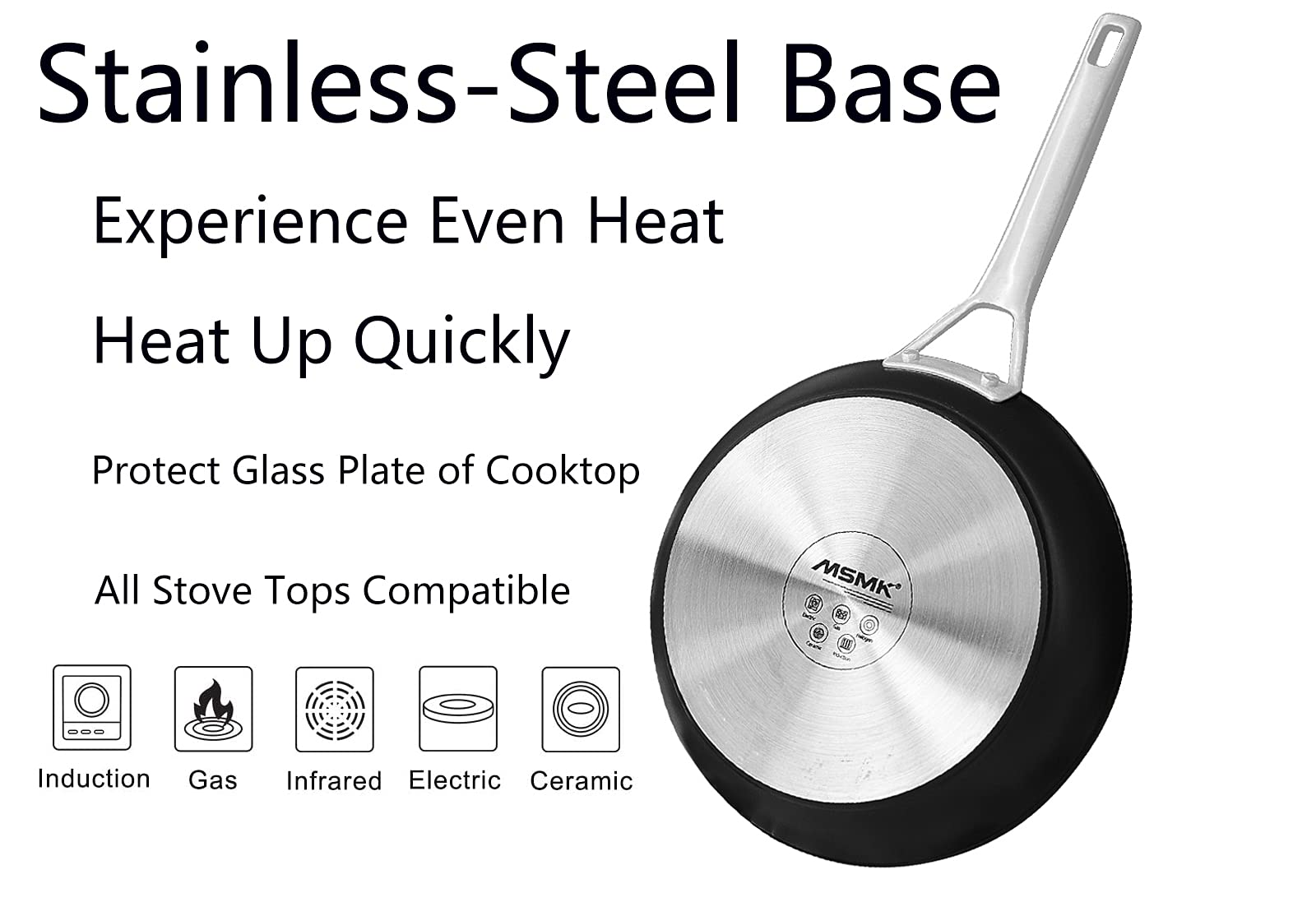 8-Inch Nonstick Frying Pan - Small Skillet for Eggs & Omelets - Durable Limestone Coating & Stay-Cool Handle - Induction & Oven Safe - Dishwasher Safe - Perfect for Breakfast Cooking & Small Kitchen Spaces