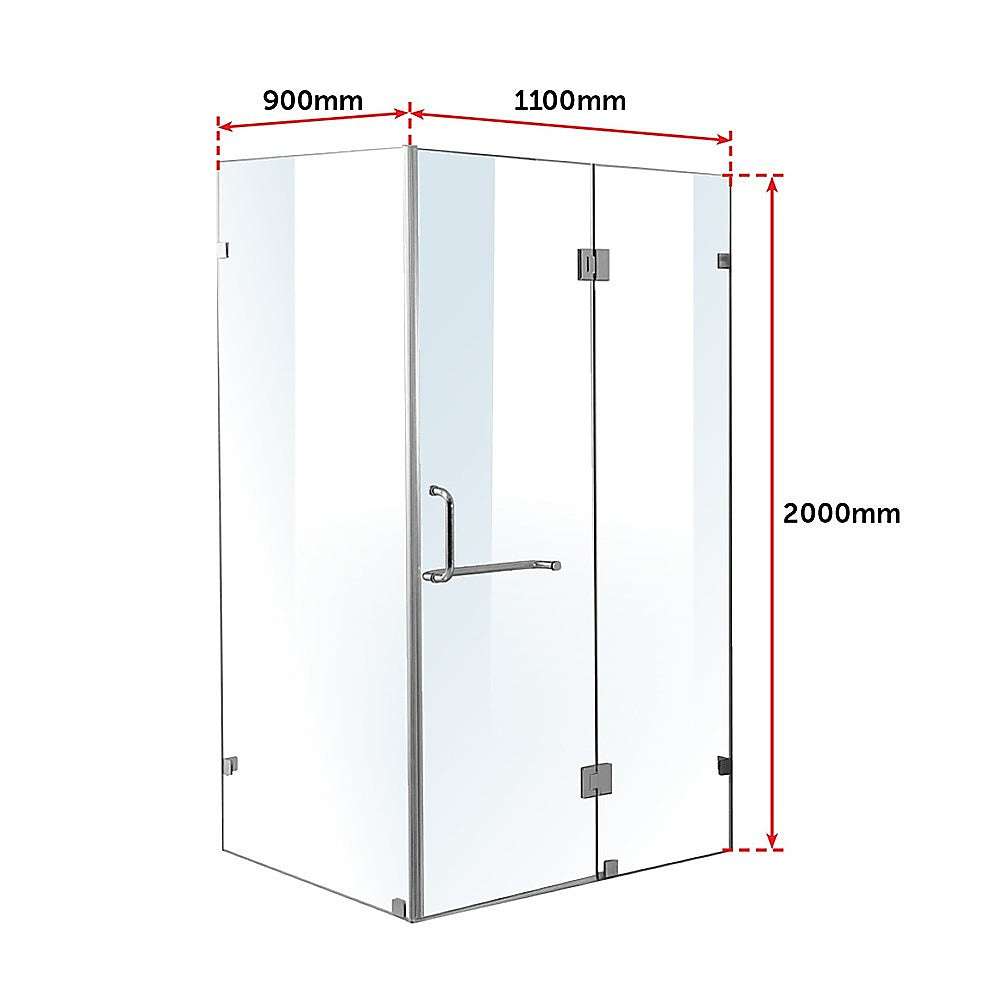 Frameless 10mm Glass Shower Screen 43.3