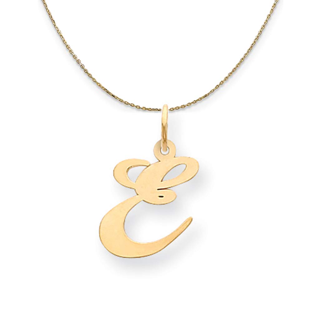 14k Yellow Gold Initial E Necklace - Elegant Gift for Her