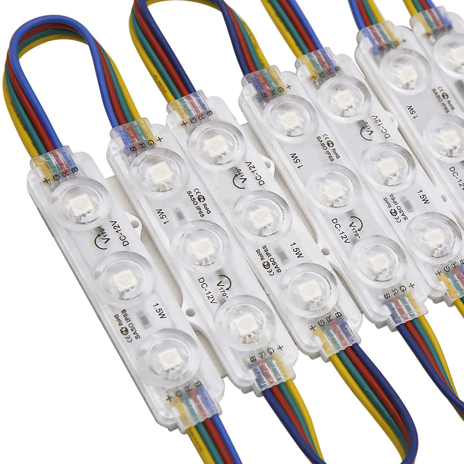 60ft 120-Piece Waterproof RGB LED Strip Lights - 5050 SMD 3-LED Module for Storefront Advertising, Window Displays & Business Signs | Decorative Lighting for Retail Shops, Restaurants & Commercial Spaces