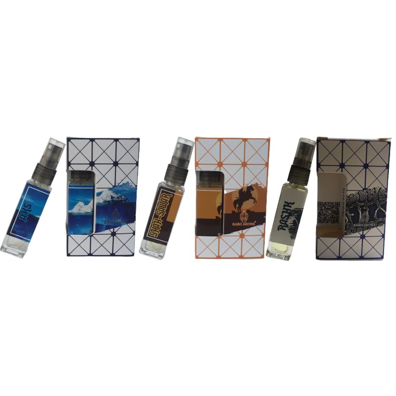Raro Aroma Premium Luxury Long-Lasting Eau De Parfum - Designer Inspired Unisex Fragrance Set (8ml x 3 Bottles) | Perfect for Travel, Gifts & Everyday Elegance