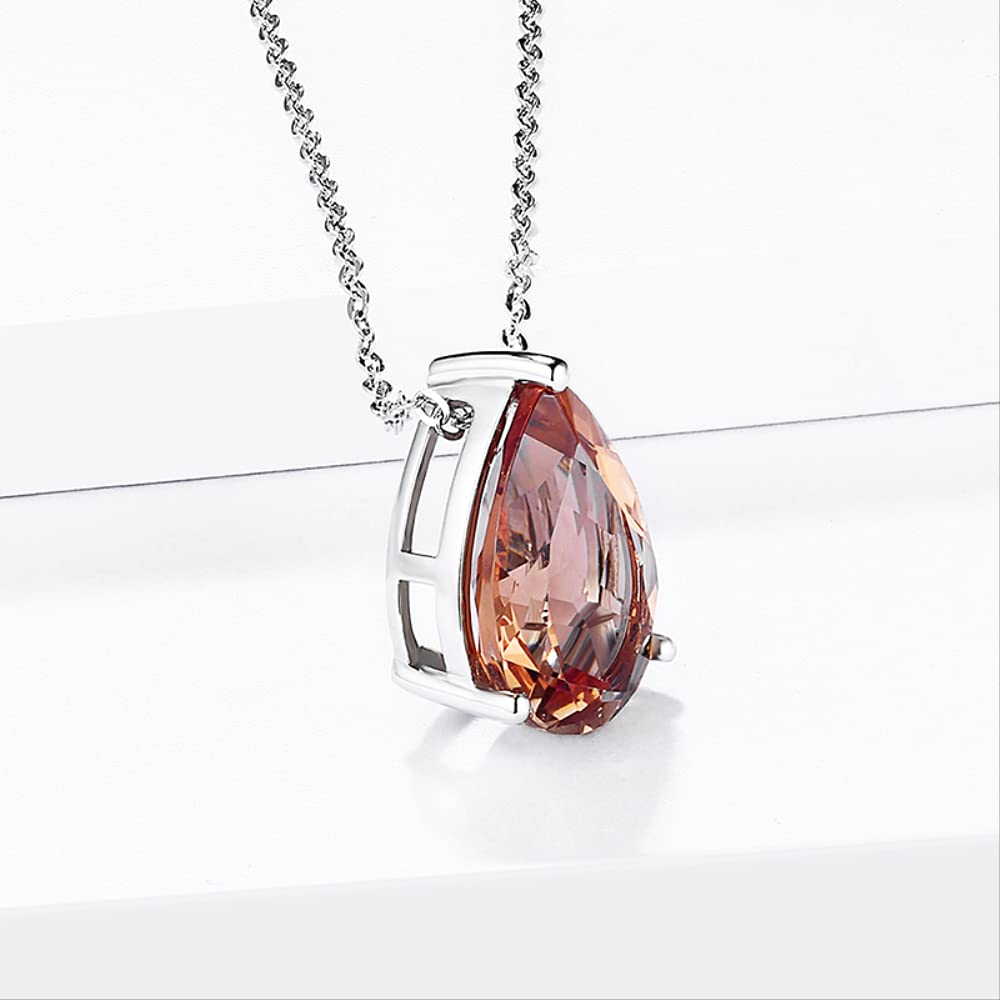 5.5 Carat Color Changing Zultanite Style Pear Cut Sterling Silver Pendant Necklace for Women | Perfect Birthday, Anniversary & Valentine's Day Gift | Elegant Jewelry for Parties, Weddings & Special Occasions