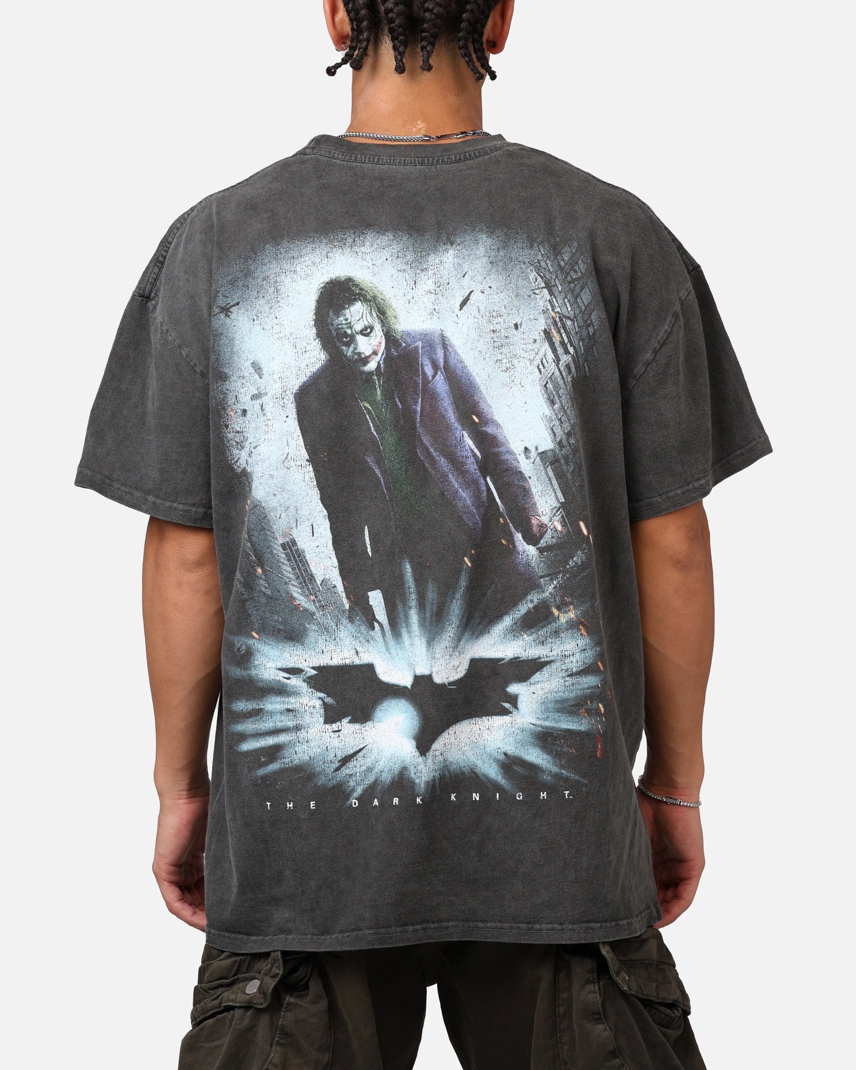 DC Batman The Dark Knight 2008 Heavyweight Graphic T-Shirt - Black Vintage Wash | Superhero Movie Merchandise for Men & Women | Perfect for Cosplay, Comic Con & Casual Wear