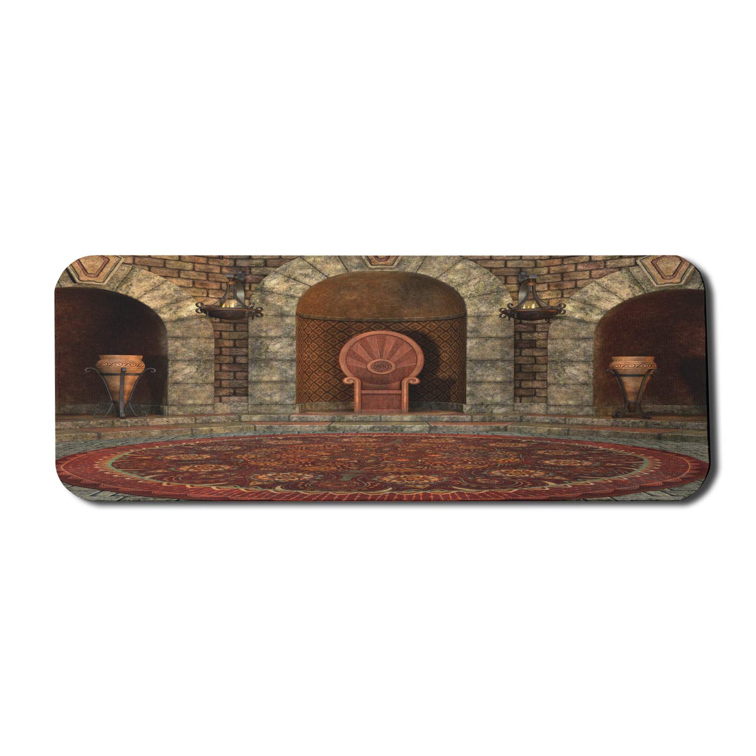 Ambesonne Gothic Computer Mouse Pad - Vintage Medieval Palace Chandelier Design, Non-Slip Rubber Gaming Mousepad (31
