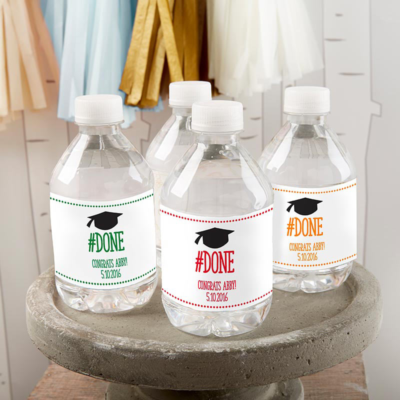 Custom Graduation Water Bottle Labels - Personalized Name & Design for Parties, Gifts & School Events - Perfect for Graduation Celebrations, Class Reunions & Team Events