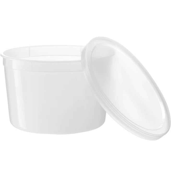 30-Pack Heavyweight 64oz Clear Disposable Round Food Storage Containers with Lids - BPA-Free, Leak Proof & Microwave Safe - Perfect for Meal Prep, Takeout & Restaurant Use