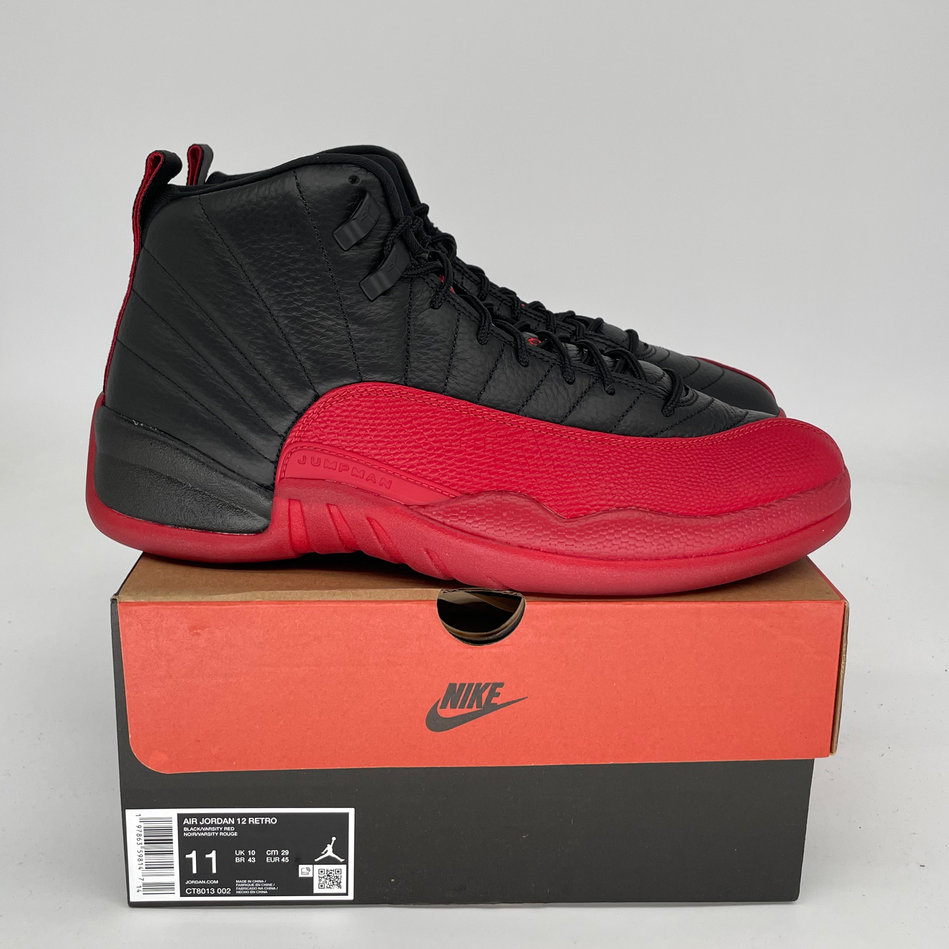 Original: AIR JORDAN 12 FLU GAME SIZE 11 CT8013 002   Optimized: Air Jordan 12 Retro 