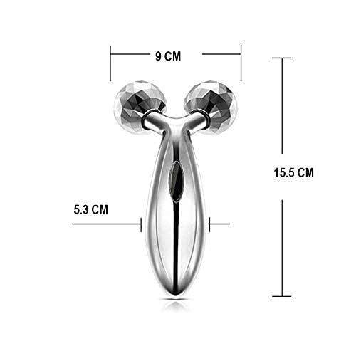 360° Rotating 3D Face & Body Massage Roller - Skin Lifting, Wrinkle Reduction, Facial Contouring Tool (Silver) | Perfect for Home Spa, Anti-Aging Routine & Relaxation Therapy