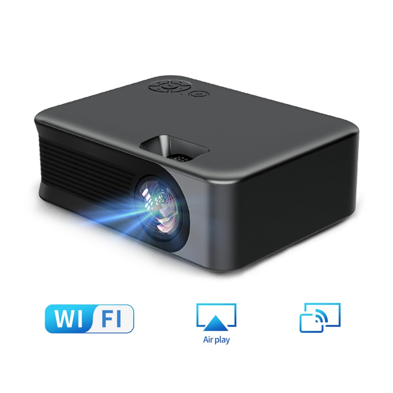 Portable HD LED Projector with WiFi Sync for Smartphones & TVs - Home Theater, Outdoor Movie Nights, Gaming, and Presentations