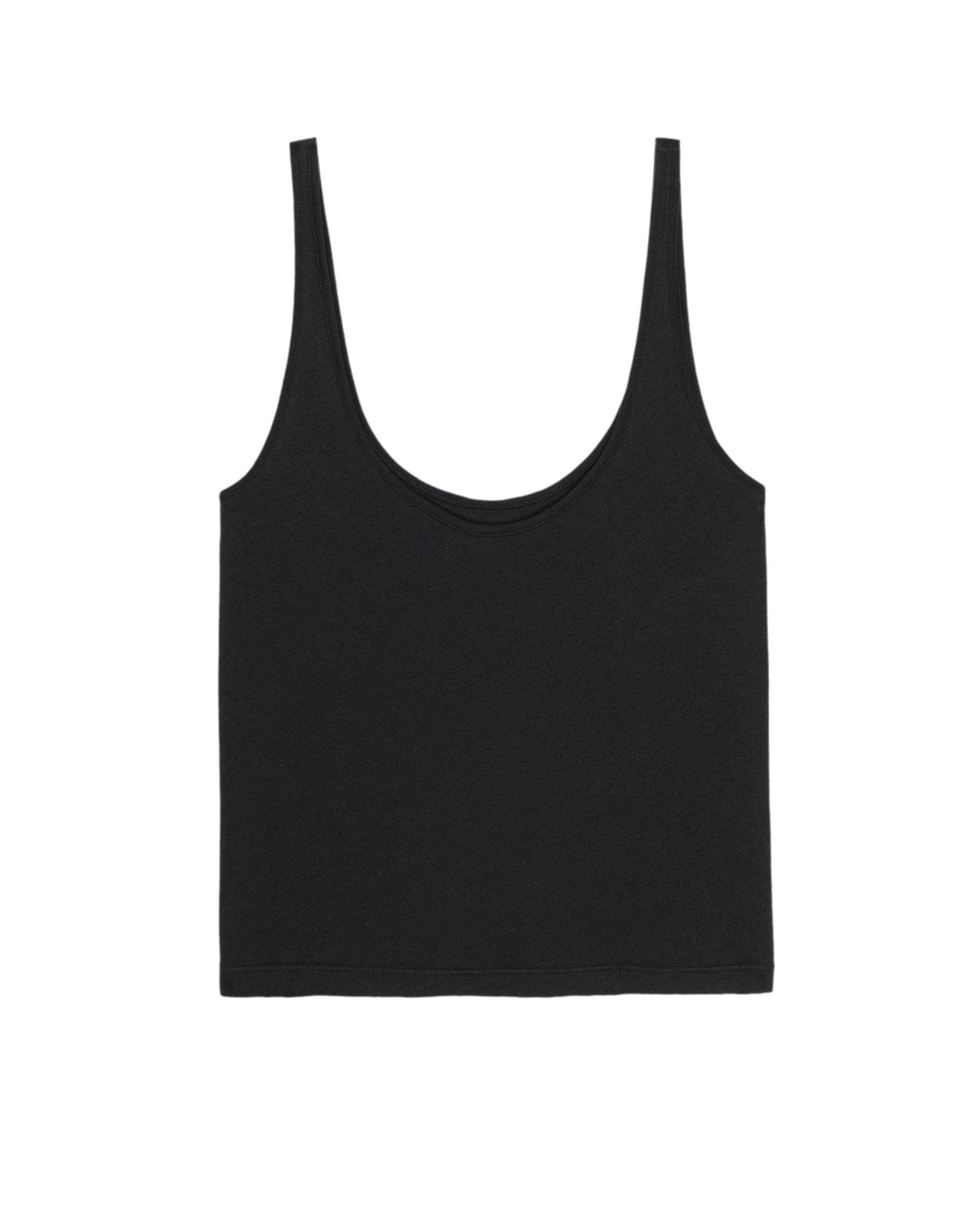 Almost Black Scoop Neck Tank Top - Women's Solid Basic Casual Shirt for Everyday Wear & Layering