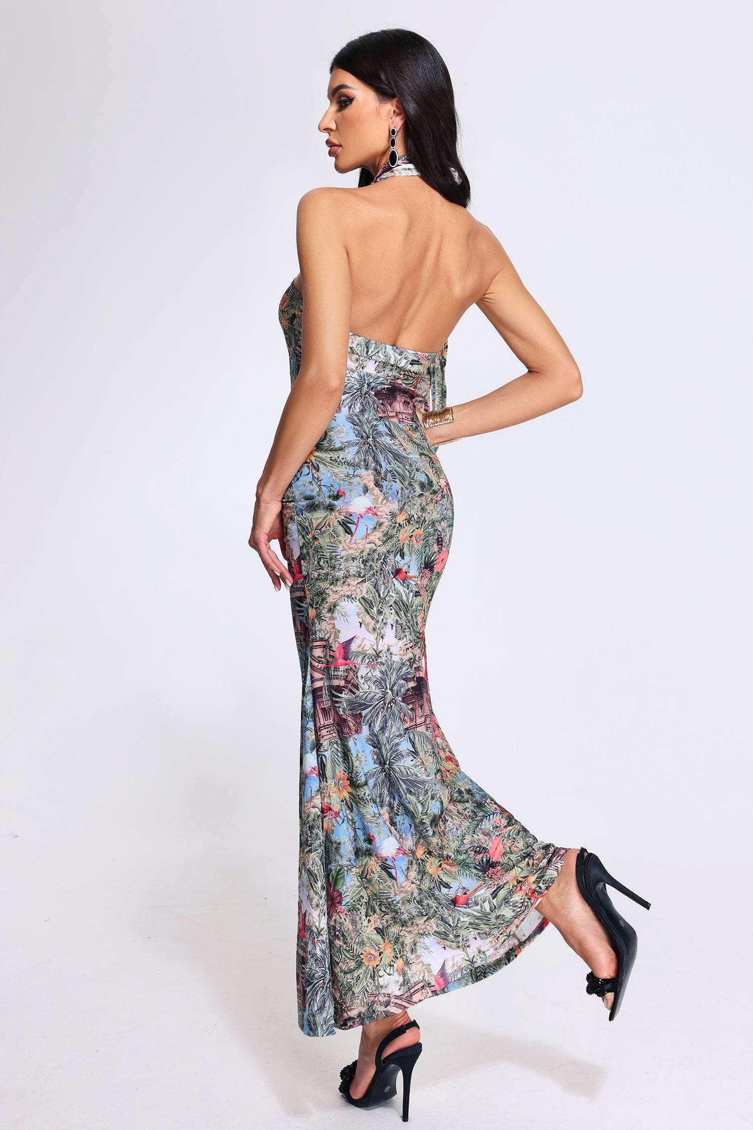 Prinsesa Halter Printed Dress - Women's Floral Summer Sundress for Beach, Vacation & Casual Outings