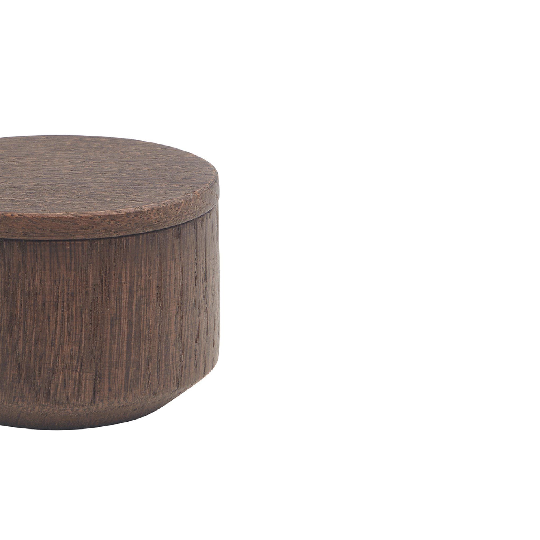 EKTA LIVING 'Salt Me' Smoked Oak Salt Dish - Premium Wooden Salt Cellar for Kitchen & Dining Table - Perfect for Seasoning, Cooking, and Tabletop Decor