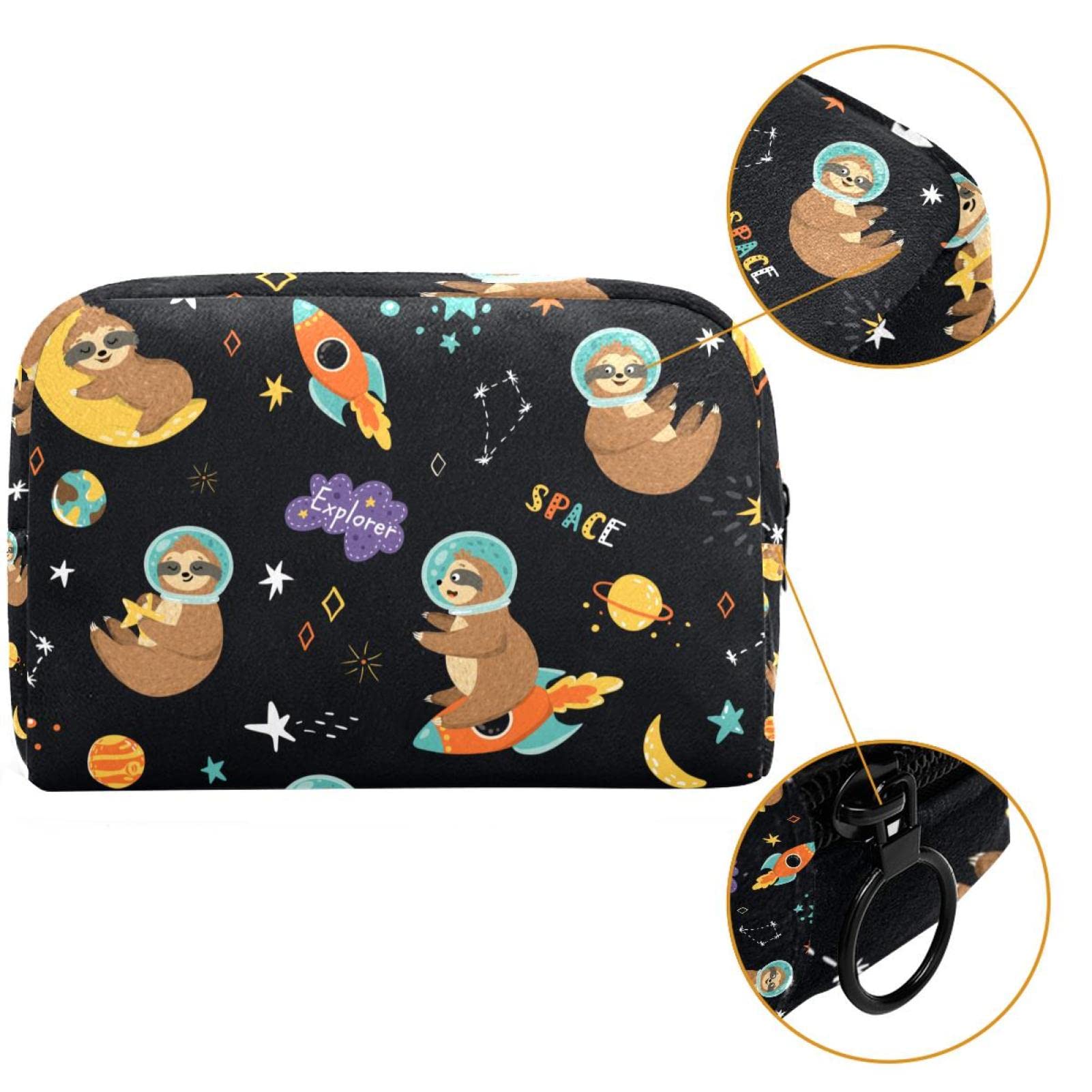 Sloth Cosmonaut Travel Toiletry Bag - Portable Cosmetic Organizer for Makeup & Toiletries | Perfect for Travel, Gym & Daily Use