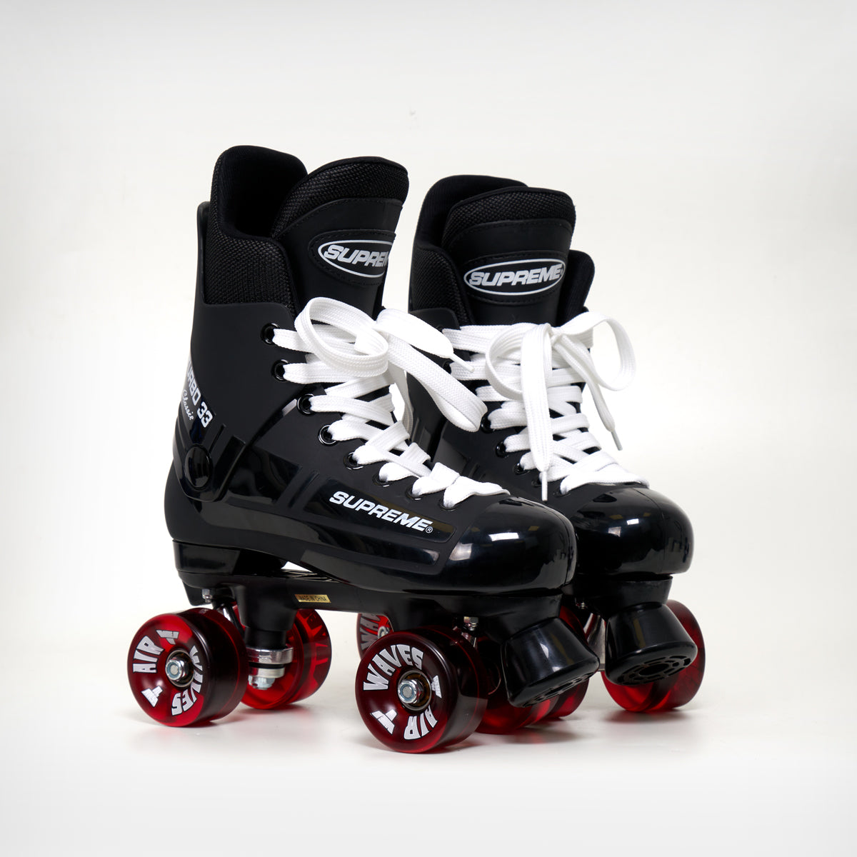Supreme Turbo 33 Roller Skates for Adults - Black with Airwaves Wheels (Multiple Color Options) - Perfect for Outdoor Skating, Rink Roller Derby & Fitness