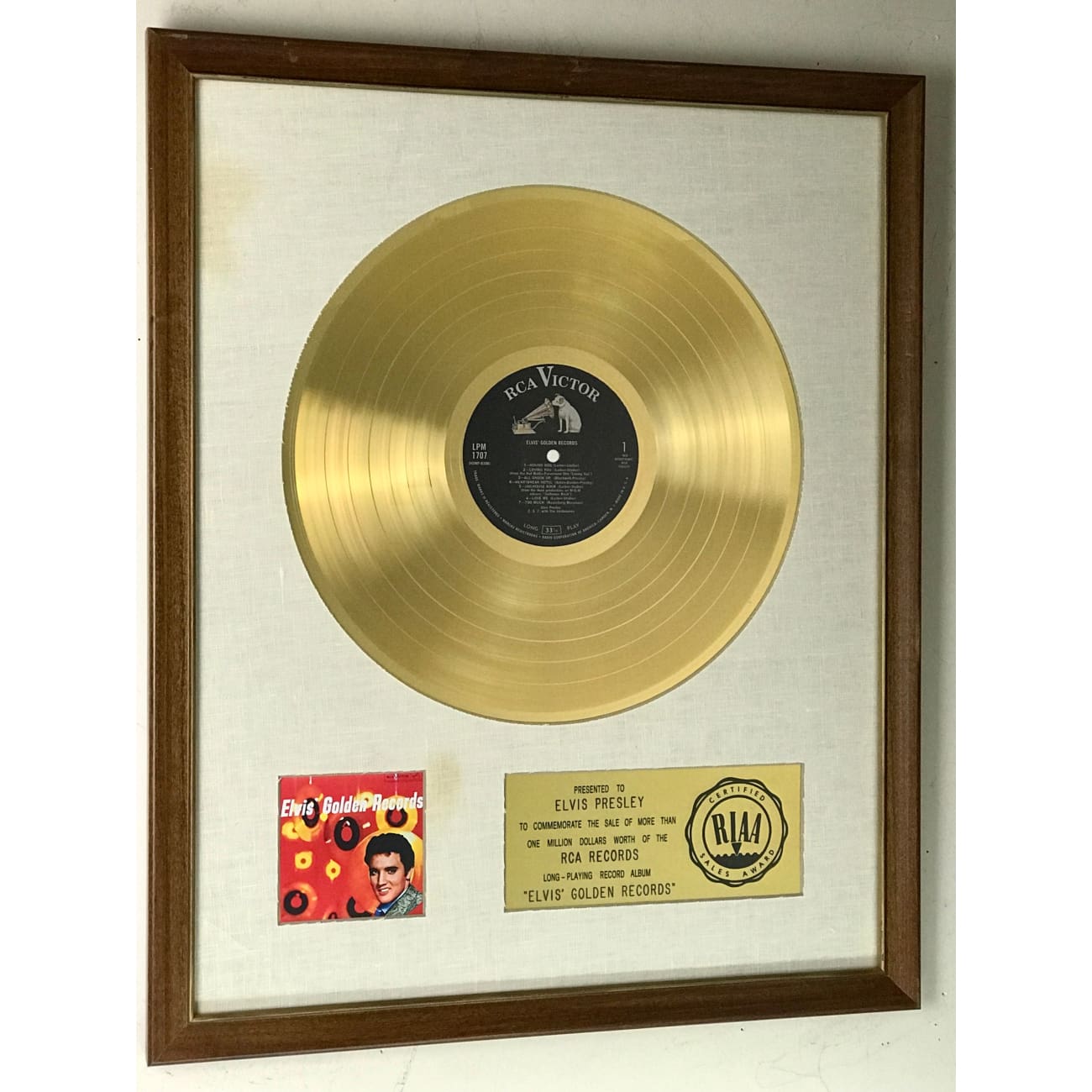 Elvis Presley Golden Records RIAA Gold Album Award - Rare Collectible for Music Fans & Memorabilia Collectors - Perfect for Display in Home, Office, or Music Studio