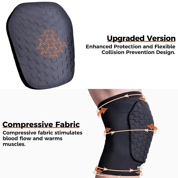 COOLOMG Basketball Knee Pads for Kids, Youth & Adults - Anti-Slip Compression Knee Sleeves for Sports Protection (1 Pair) - Perfect for Basketball, Baseball, Volleyball & Football Training