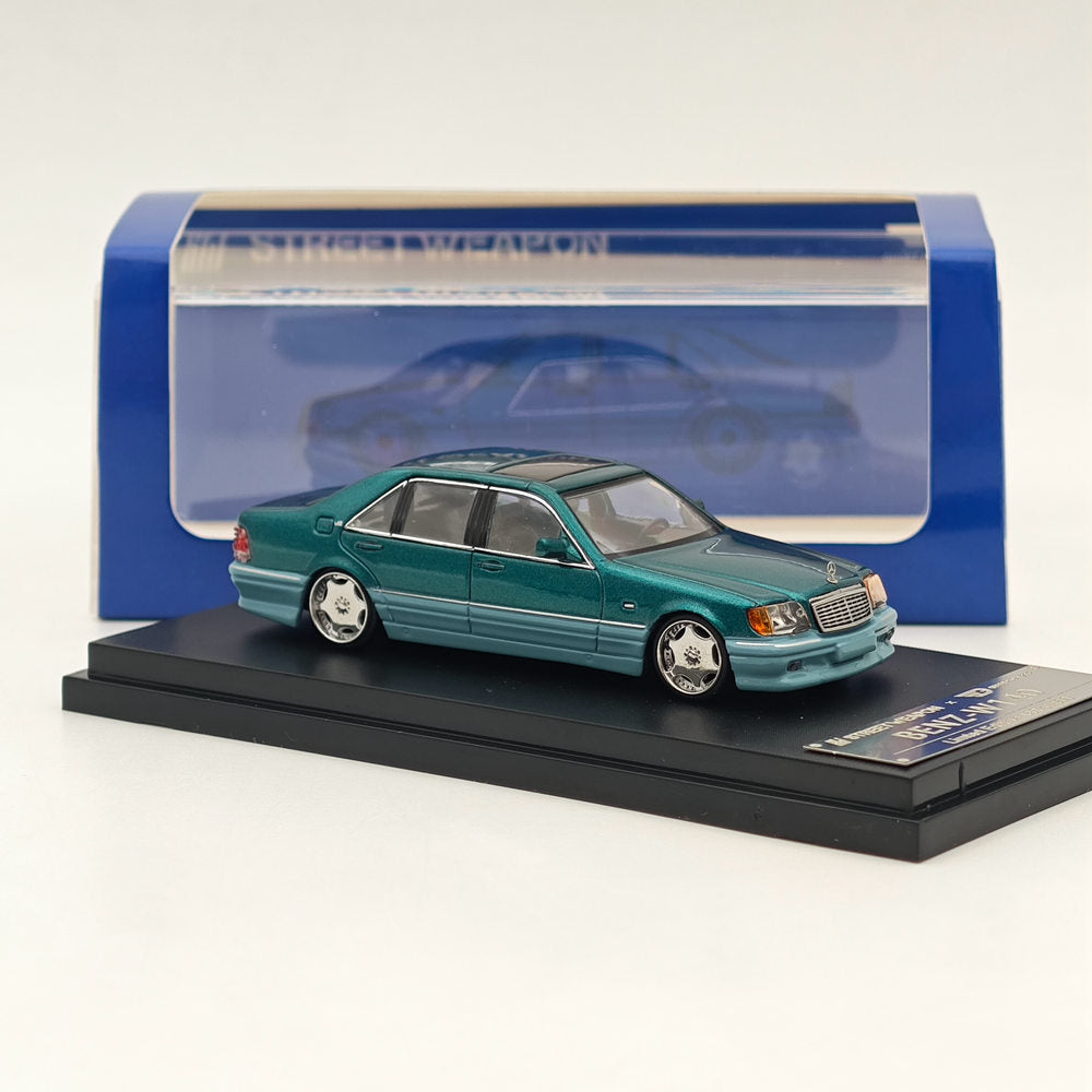1:64 Scale Street Weapon Mercedes Benz W140 S600 Green Limited Edition (499 Pieces) Diecast Model Car - Perfect for Collectors, Display, and Racing Scenes