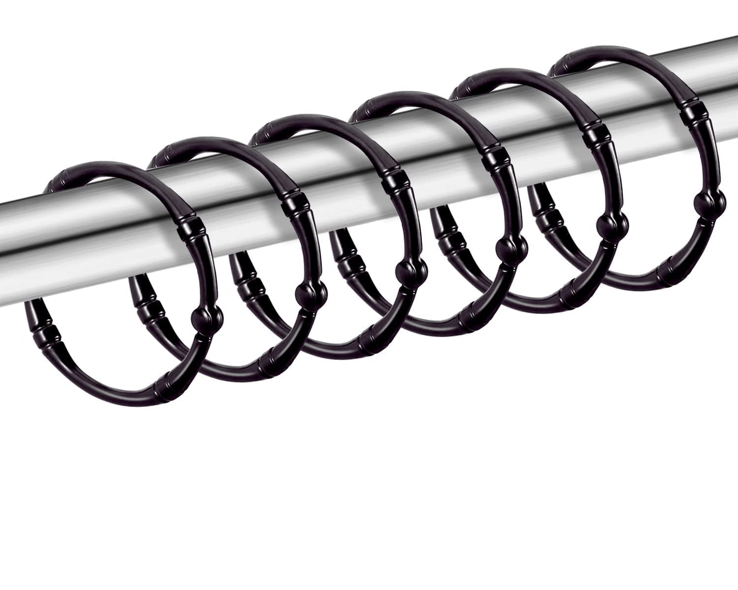 Rustproof Bronze Shower Curtain Hooks - 12 Pack Metal Circle Rings for Bathroom Decor | Durable Shower Curtain Hangers for Rods | Perfect for Modern, Vintage & Farmhouse Bathroom Styles