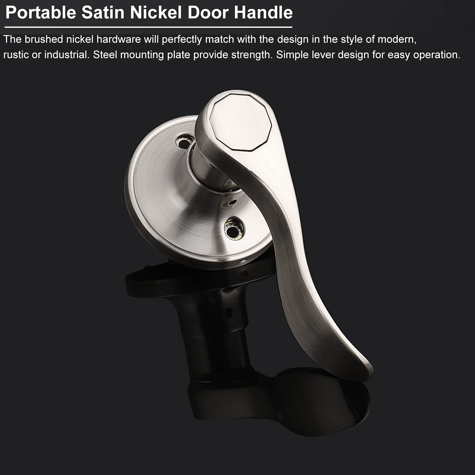 9 Pack Right Hand Satin Nickel Dummy Door Handles - Wave Style Interior Door Levers for Hallway & Closet - Single Sided - Perfect for Home, Office & Commercial Spaces