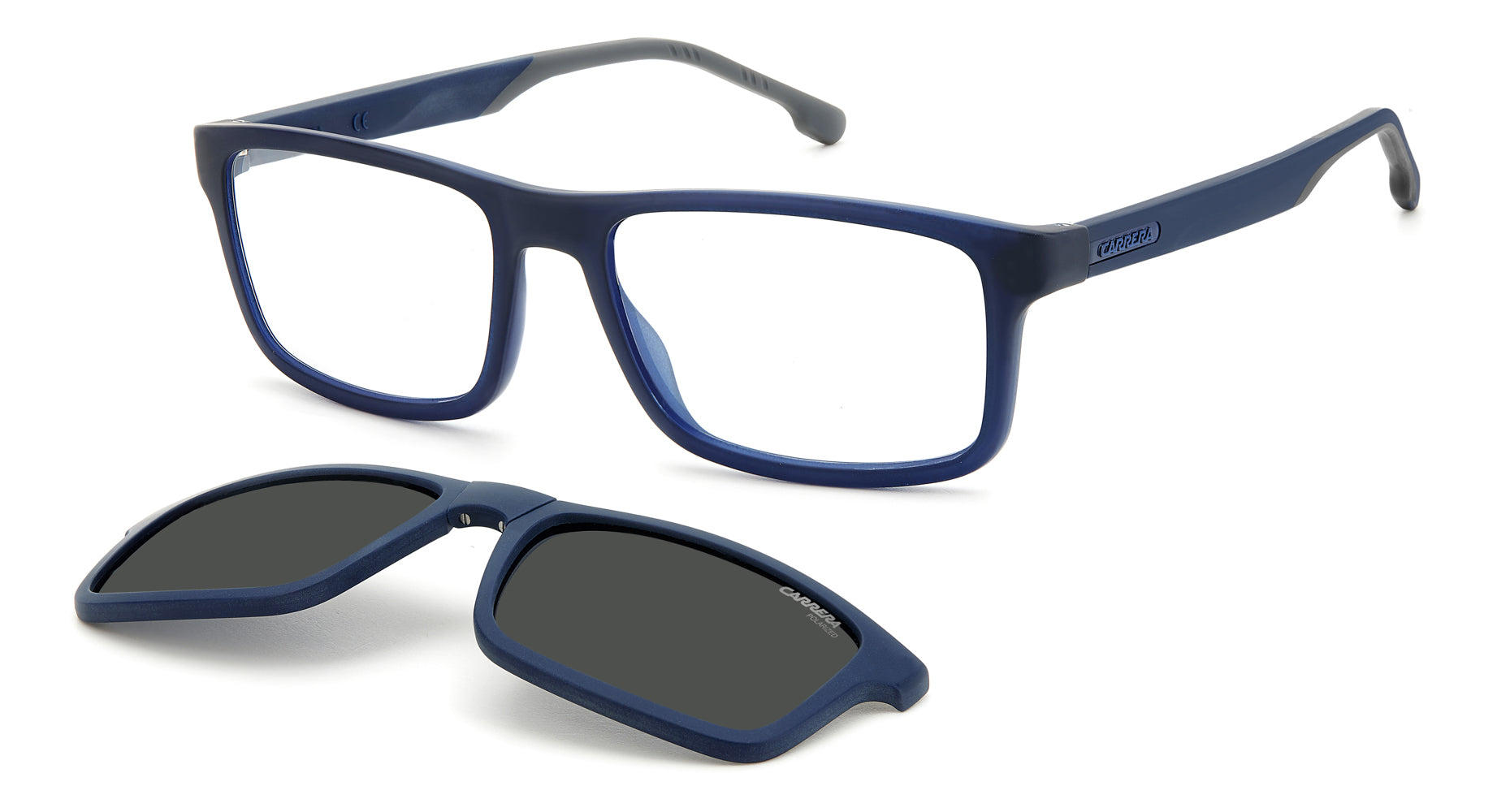 Carrera 8057/CS Clip-On Sunglasses - Polarized UV Protection for Men & Women - Perfect for Driving, Running, and Outdoor Sports
