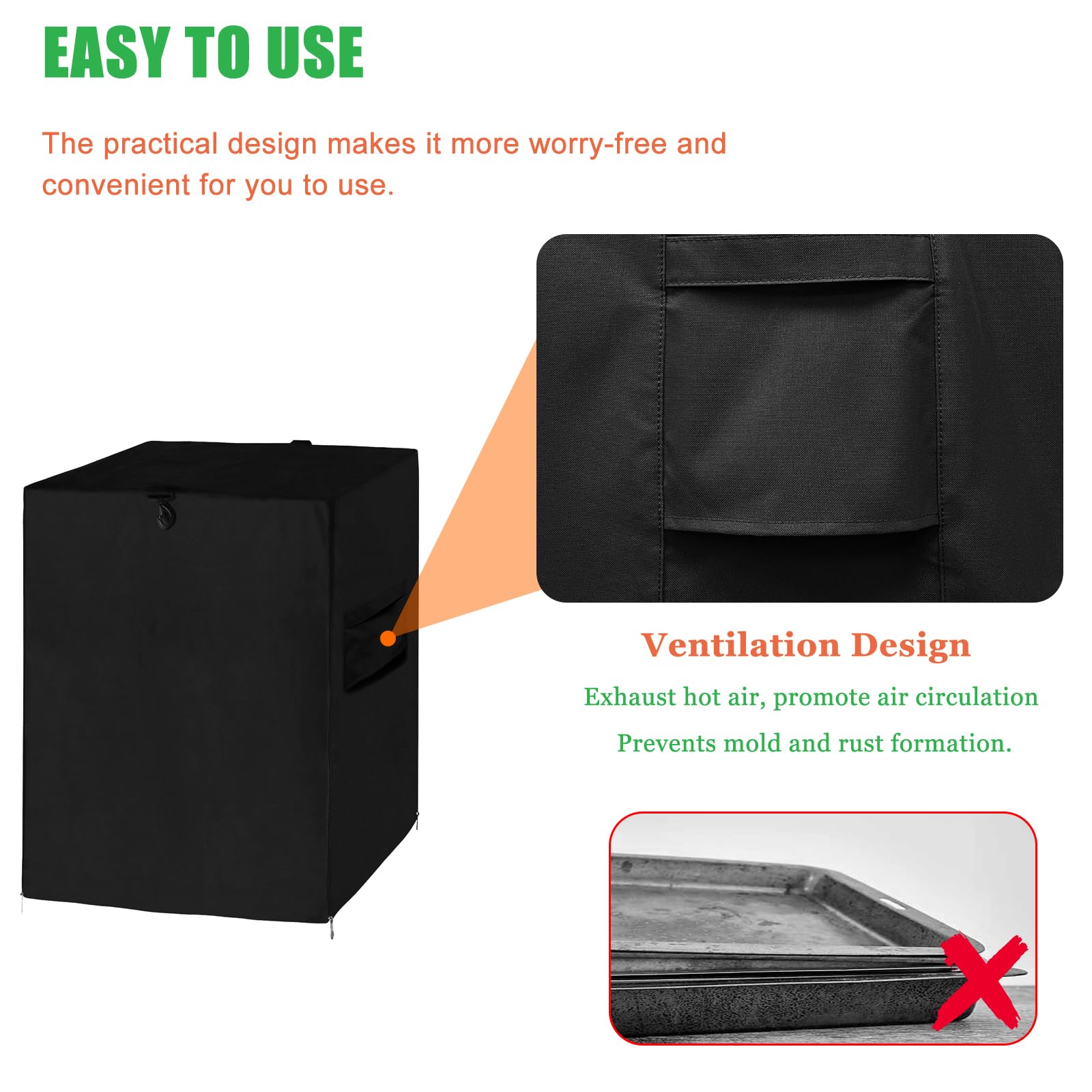 Waterproof 20-Tier Bakery Rack Cover with Vents & Zippers - 23