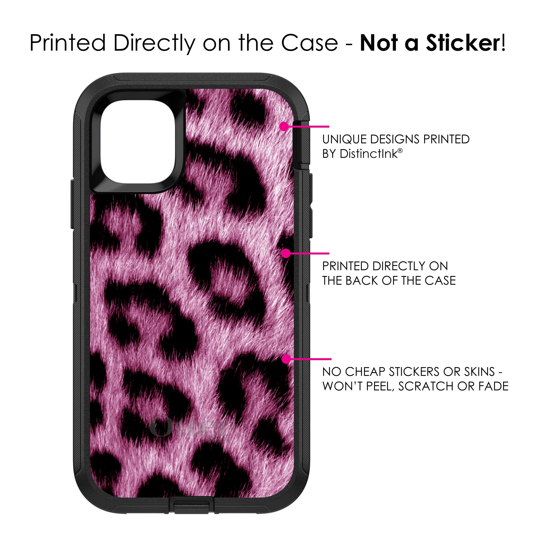 DistinctInk iPhone 11 Pro MAX Case (6.5 Inch) - Shockproof Protective Cover with Pink Black Leopard Print | Replacement for OtterBox Defender | Perfect for Outdoor Activities, Travel & Daily Use