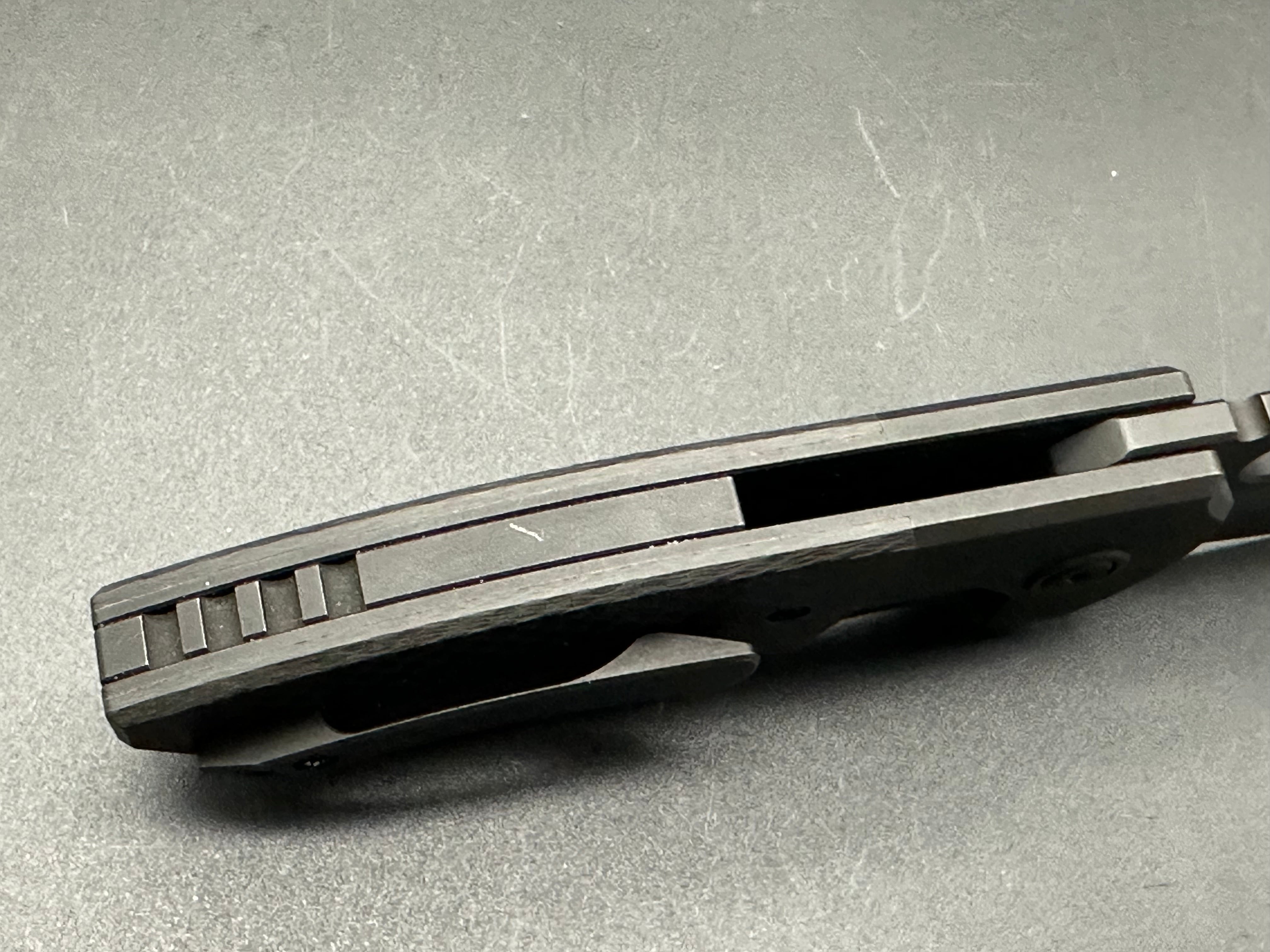 BERG BLADES SLIM Folding Knife - M390 Steel Blade, Titanium Handle, Carbon Fiber Inlay - EDC, Outdoor, Camping, Survival Gear