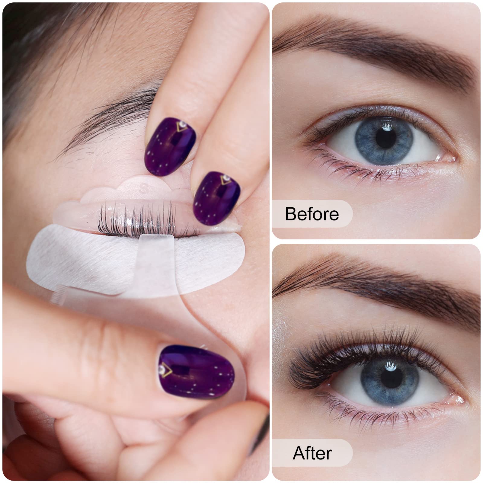 Professional Eyelash Perming Curler Set - 5 Sizes Silicone Eyelash Shield Pads with Y-Shape Brush - Reusable Lash Lift Kit (44pcs) for Salon & Home Use - Perfect for Eyelash Extensions & Beauty Treatments
