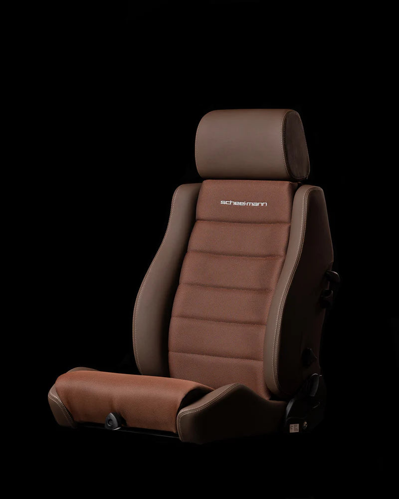 Brown Microweave Cloth with Leatherette Bolsters