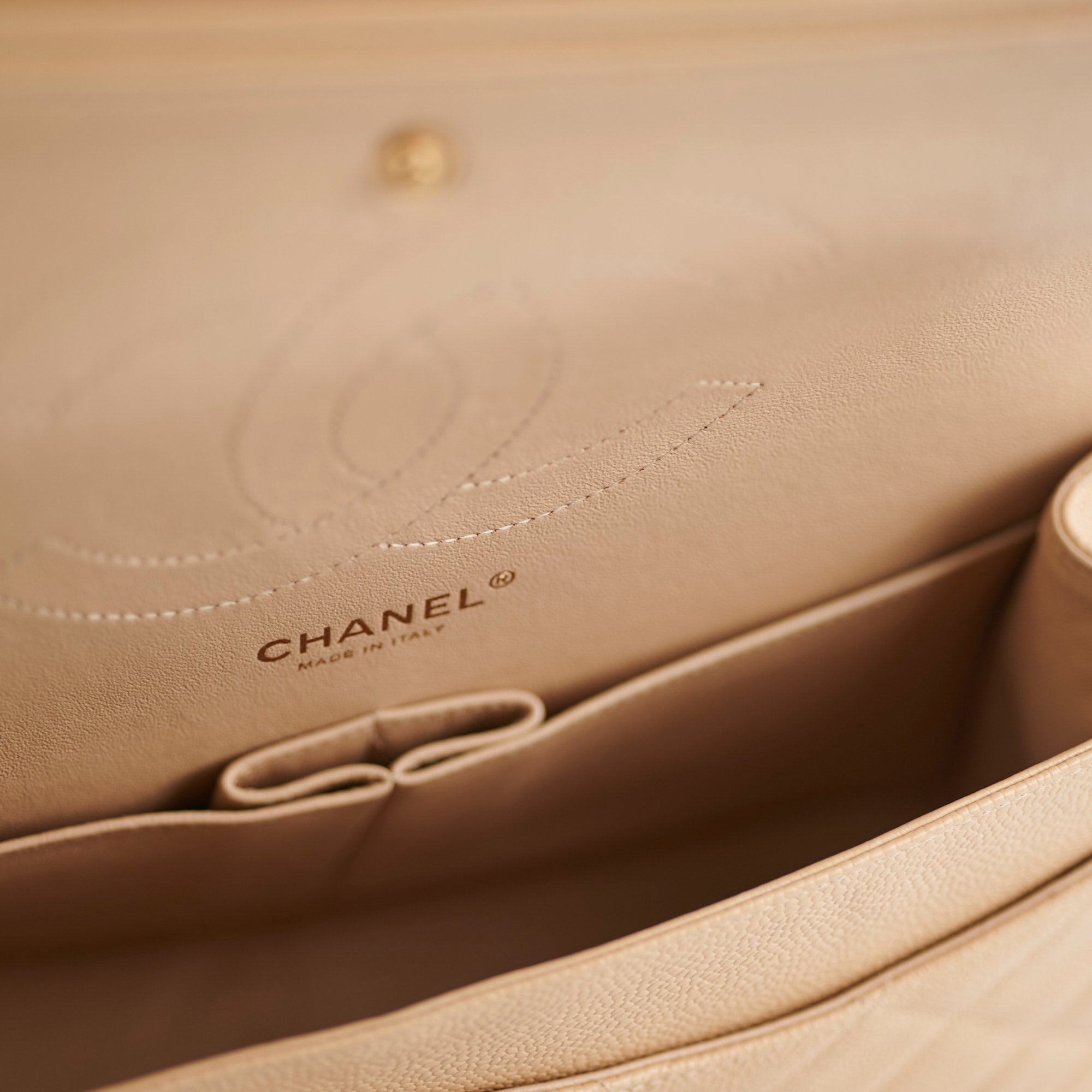 Chanel Classic Flap Jumbo Bag in Caviar Leather Beige - Luxury Designer Handbag for Women, Perfect for Work, Evening Events & Everyday Use