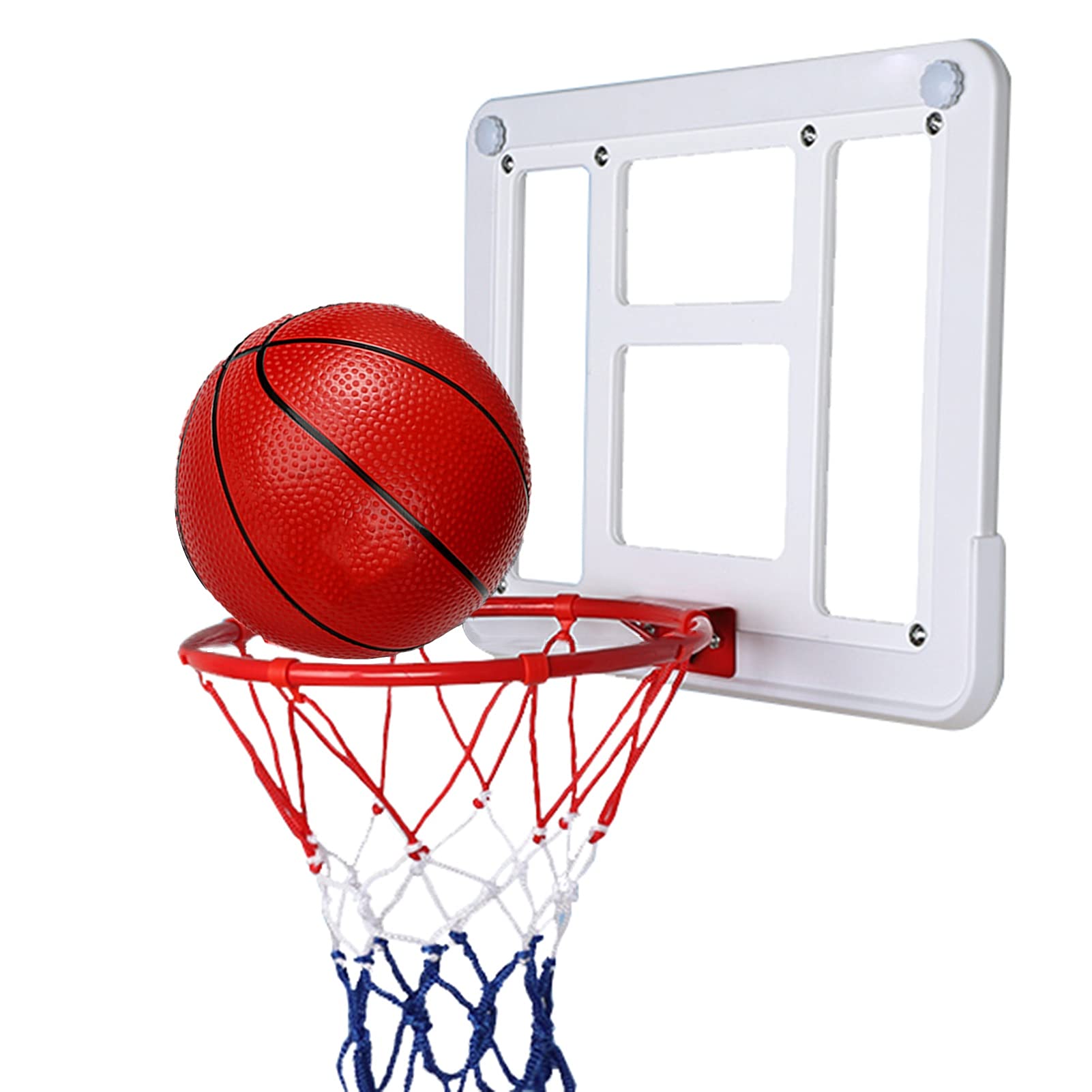 Wall-Mounted Mini Basketball Hoop Set with 2 Balls & Pump - Fun Indoor/Outdoor Game for Kids & Adults