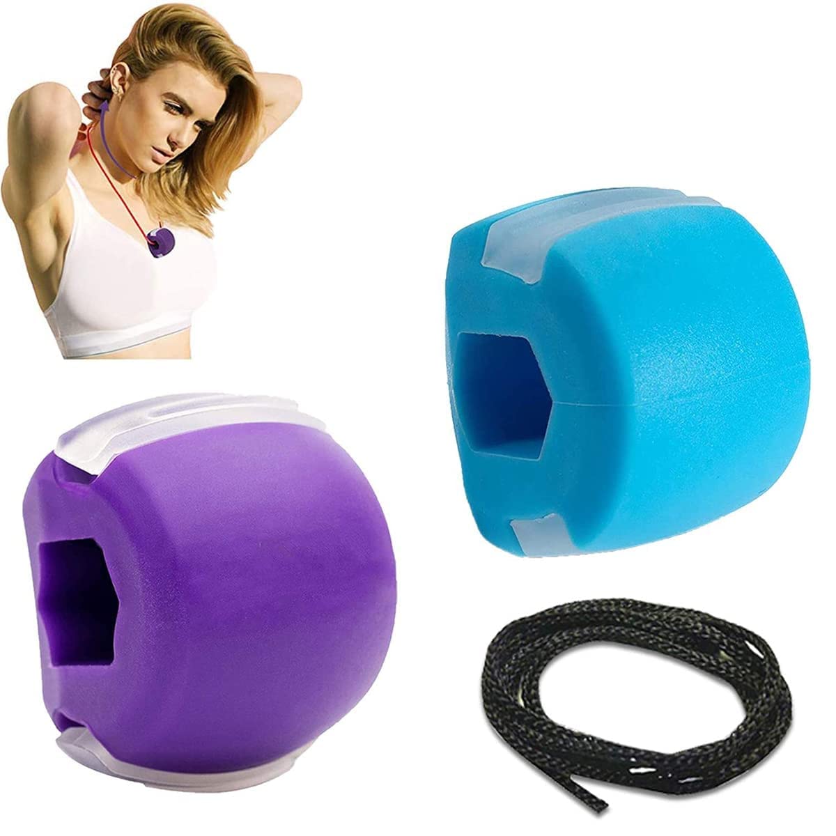 KOSHIYA Jawline Exerciser for Men & Women - Double Chin Reducer, Face Slimmer & Jaw Toner - Strengthen & Define Your Jawline - Perfect for Home, Gym & Travel (Multicolor)