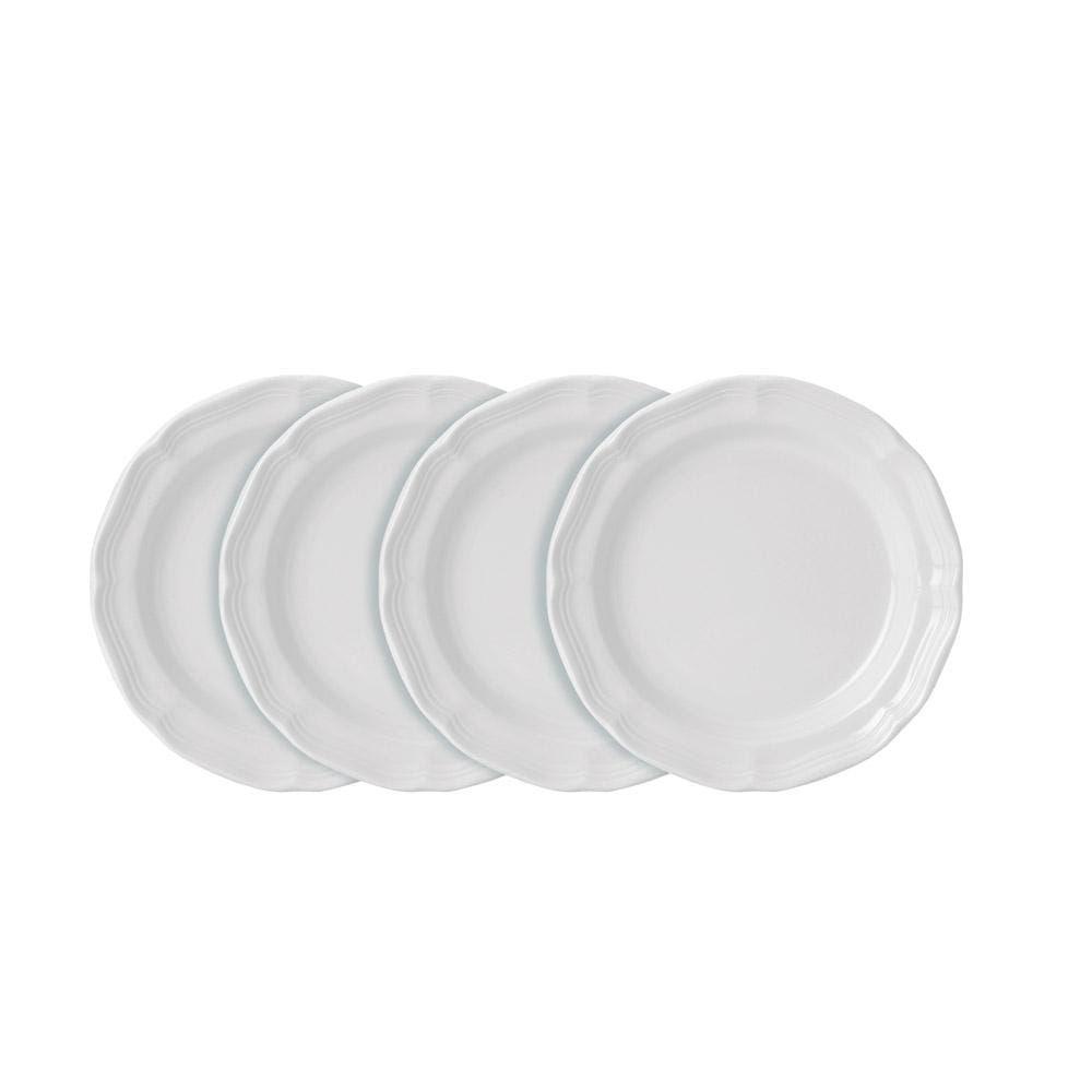 French Countryside® Set of 4 Decorative Salad Plates - Elegant Dinnerware for Farmhouse Dining, Perfect for Entertaining, Weddings & Rustic Home Decor