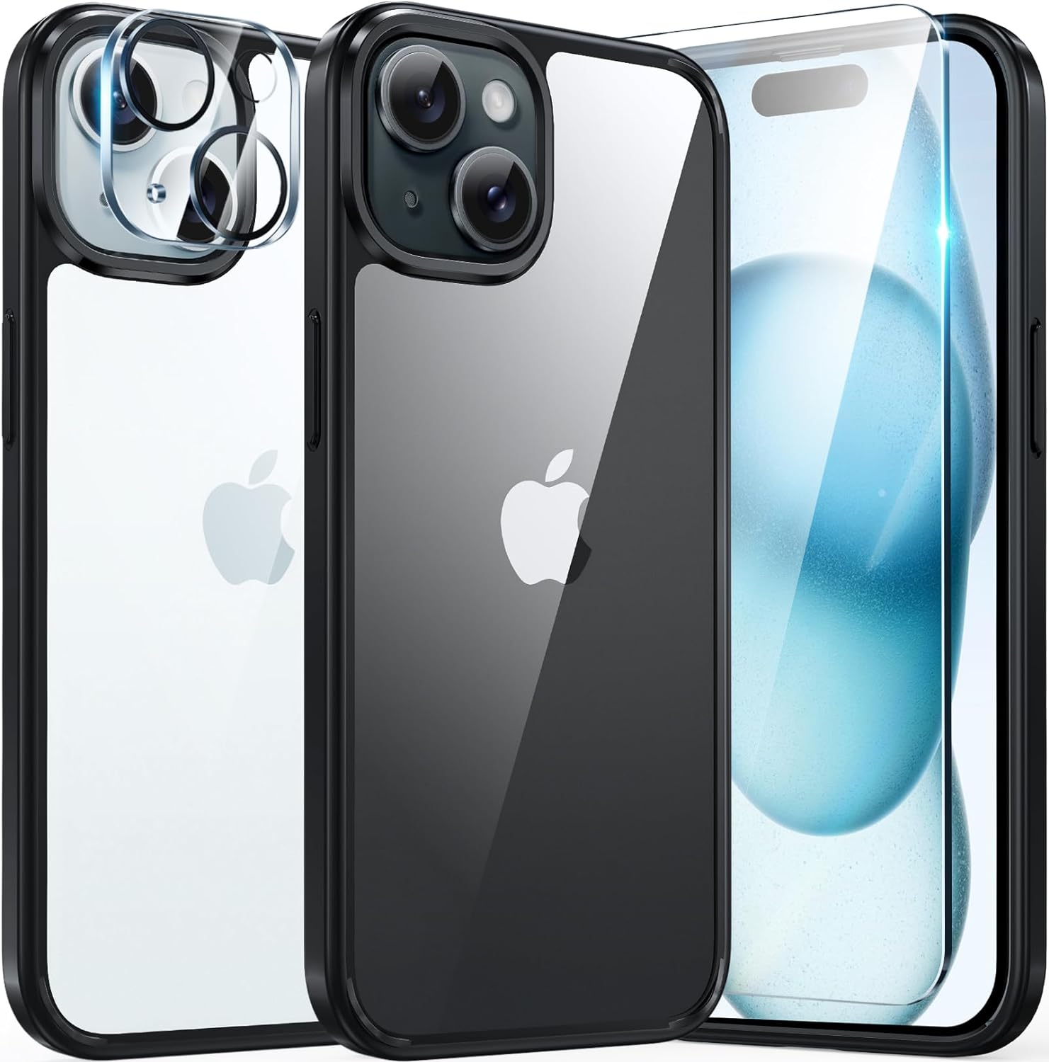 iPhone 15 Plus Case with Magnetic Ring - Shockproof Full Body Protection Cover with Metal Buttons | Perfect for Work, Travel & Outdoor Activities