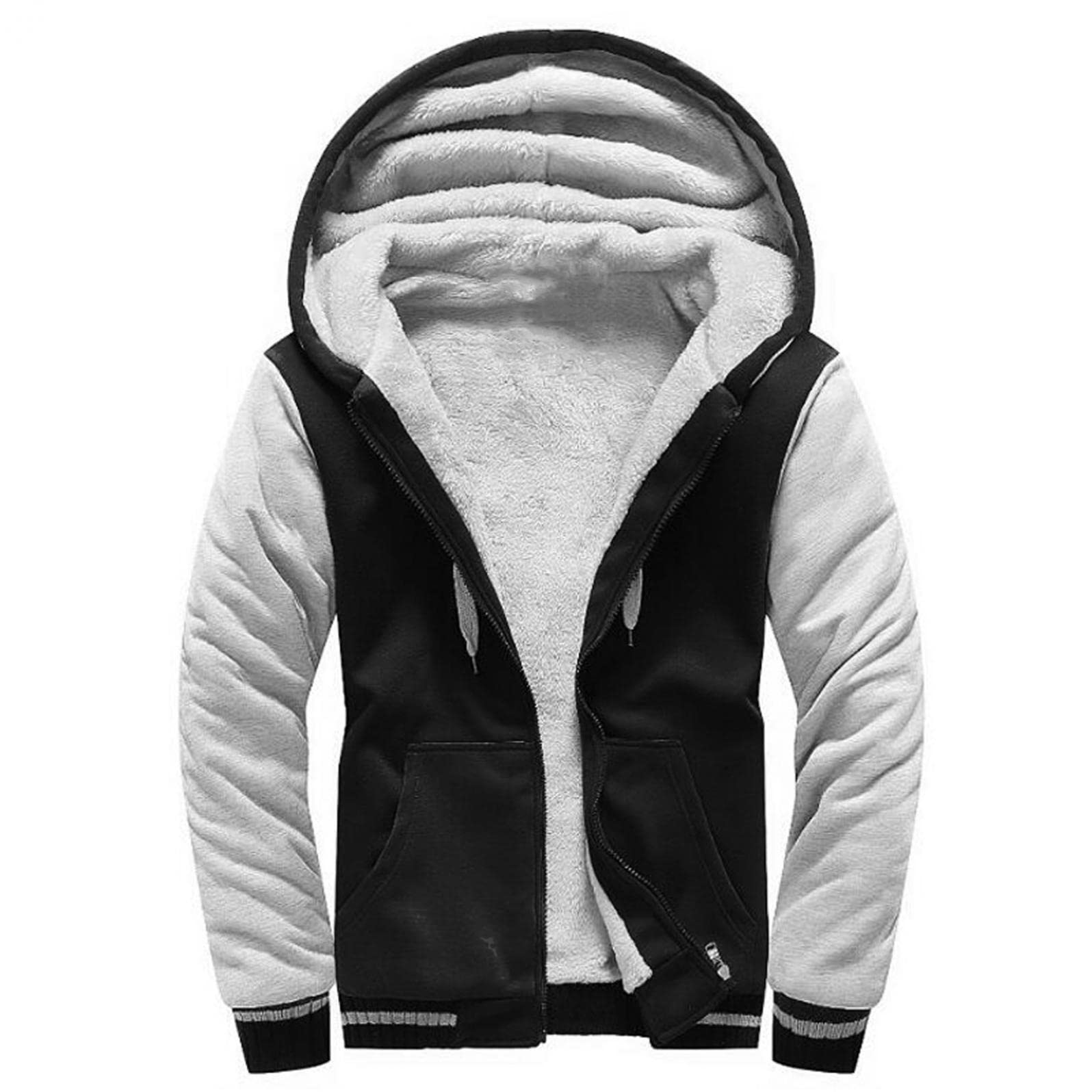 TOWMUS Men's Winter Sherpa Lined Zip Up Hoodie - Warm Fleece-Lined Hooded Sweatshirt Jacket for Cold Weather | Cozy Outdoor Workwear & Casual Winter Coat for Hiking, Camping and Everyday Wear