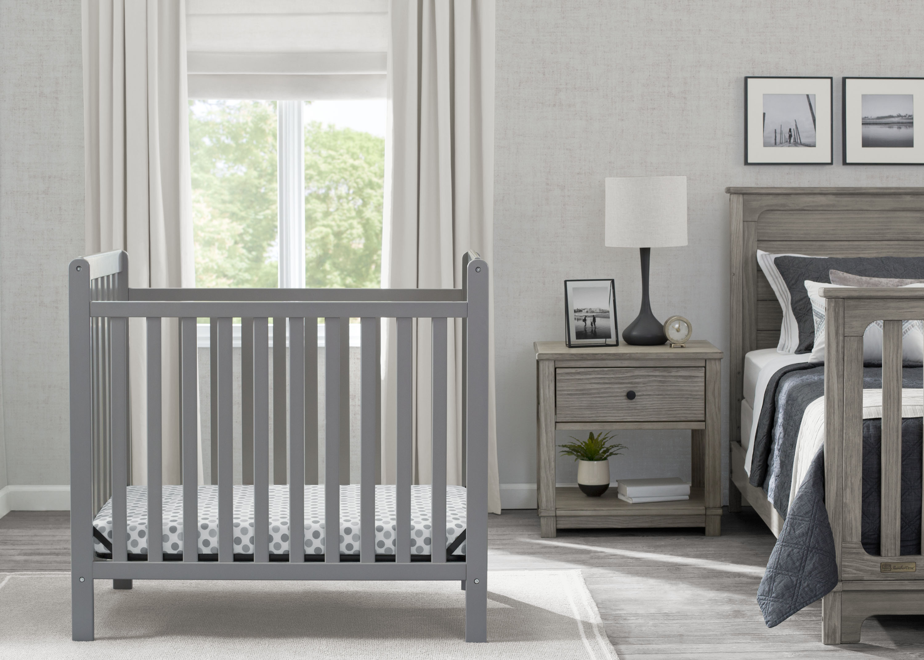 Classic Mini Crib with 2.75 Inch Mattress - Convertible to Twin Bed | Perfect for Nursery, Small Spaces & Growing Toddlers | Safe & Durable Baby Furniture