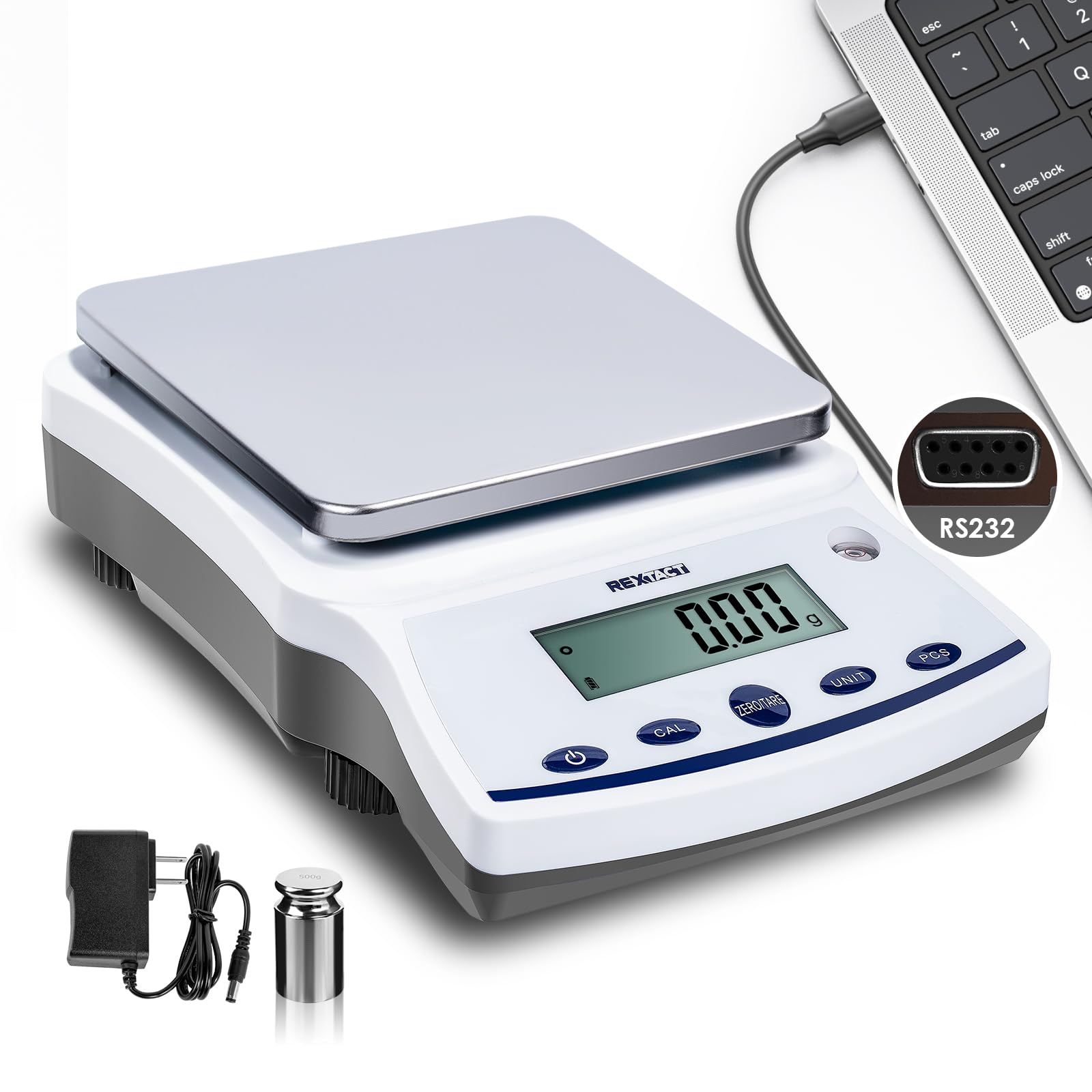 High Precision Digital Scale 0.01g to 5000g, Lab Analytical Balance with 0.01g Accuracy - Perfect for Jewelry Weighing, Pharmacy Measurements & Scientific Laboratory Use