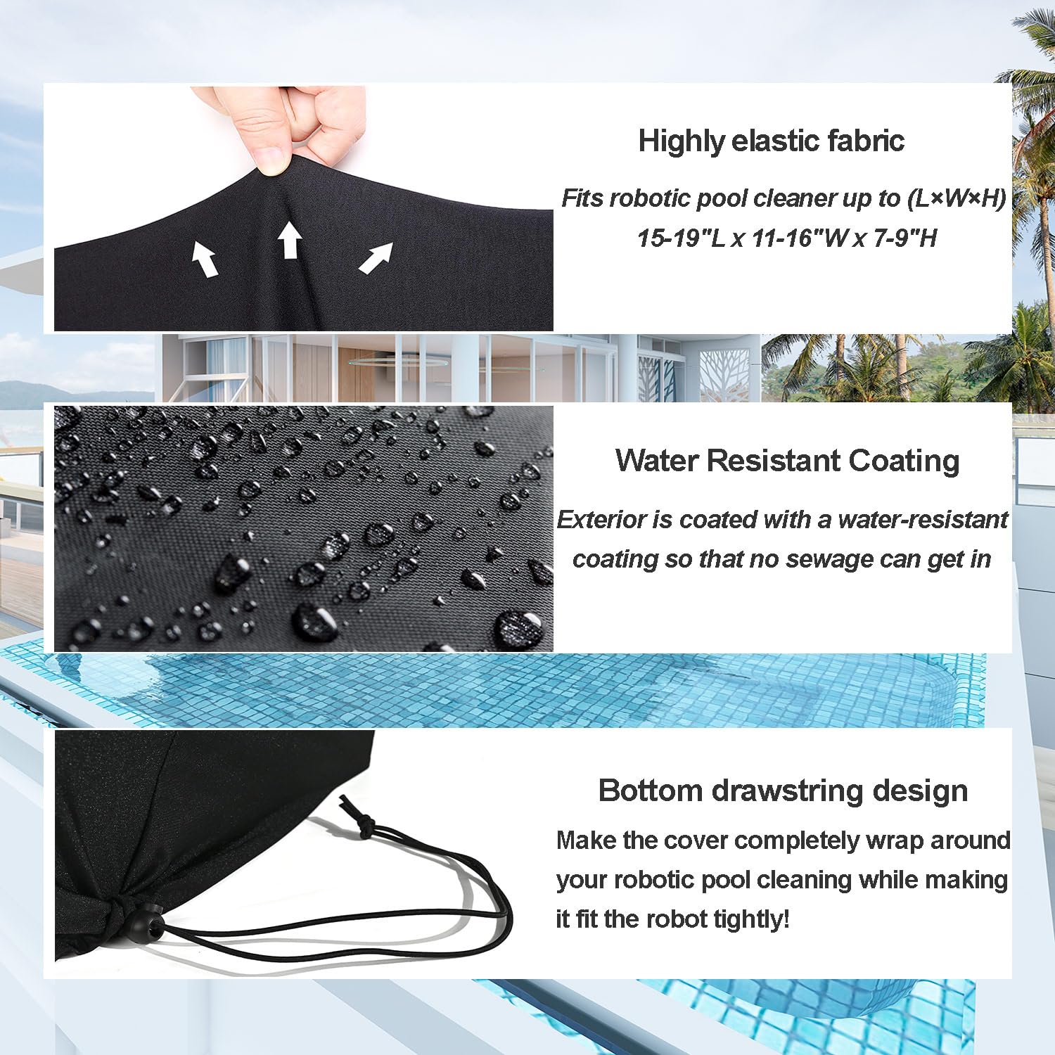 **AIPER Scuba SE/S1/Seagull SE Robotic Pool Cleaner Cover - Dustproof, Waterproof, UV & Wind Resistant Protective Case for Pool Vacuum - Perfect for Outdoor Storage & Travel**