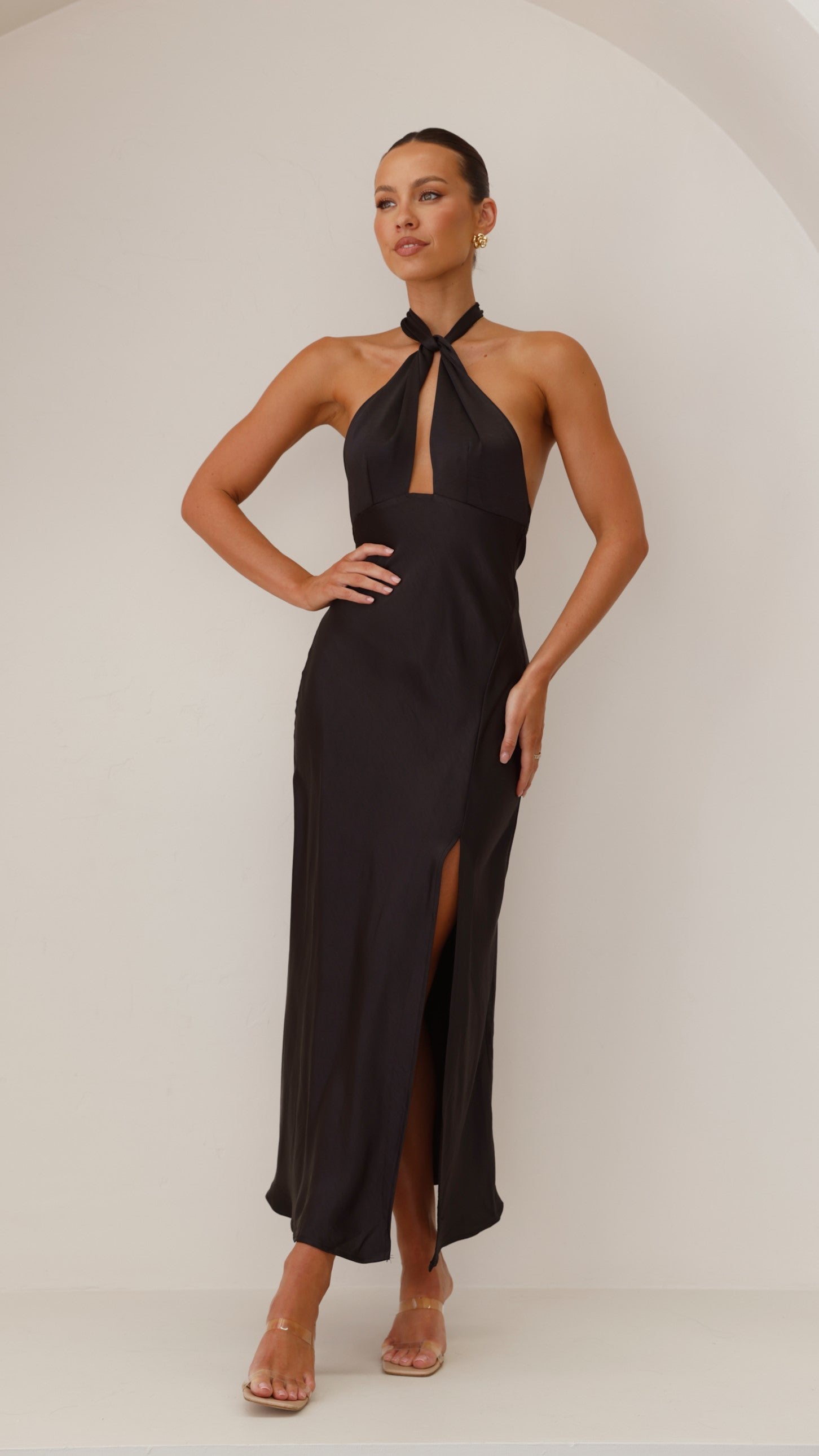 Amalia Maxi Dress in Black - Elegant Long Flowy Dress for Women - Perfect for Summer, Beach, and Evening Events