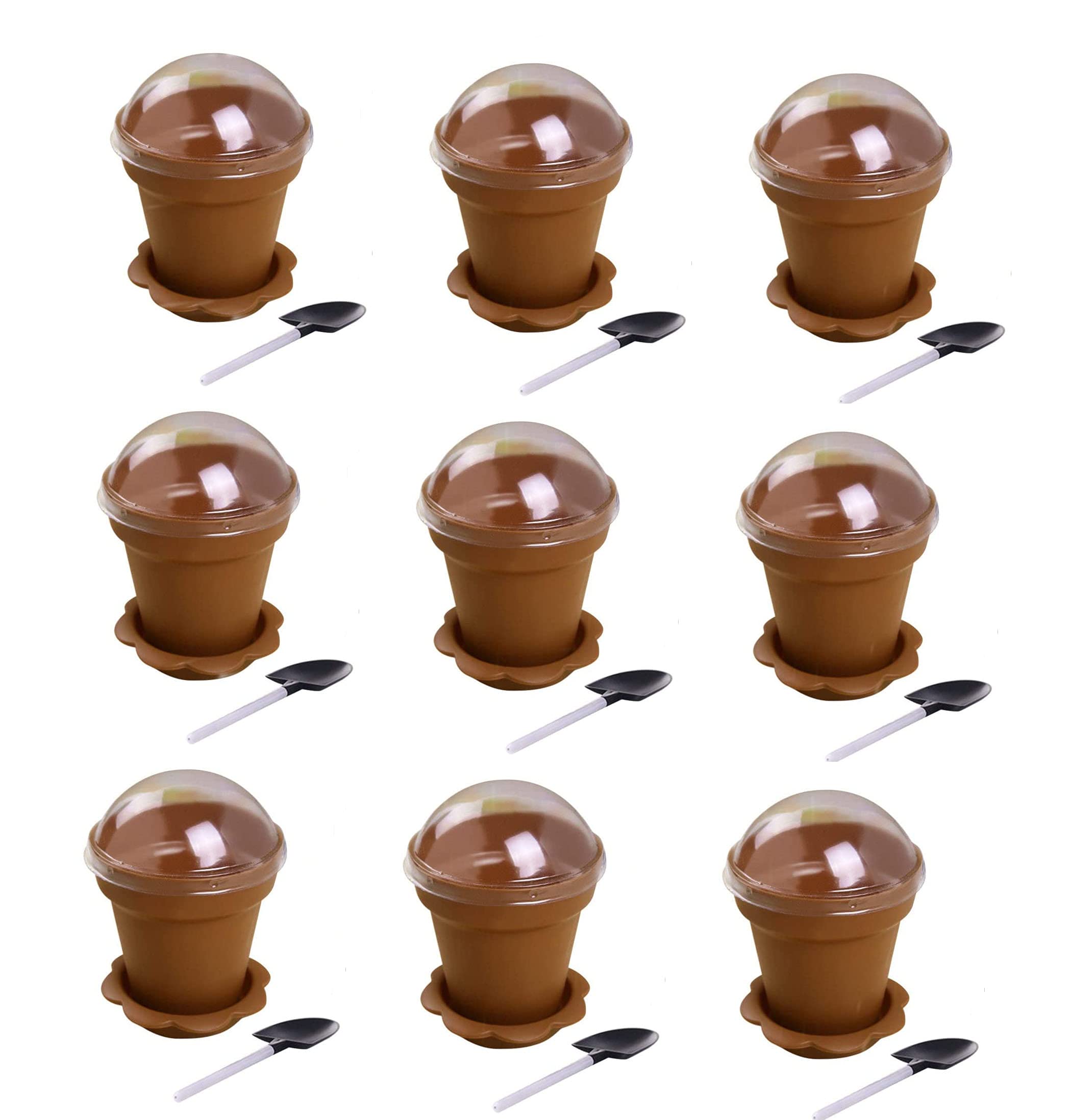 50 Packs 180ml Ice Cream Dessert Cups with Lids and Spoons - Reusable Flower Pot Mousse Cake Salad Bowls for Jelly Pudding Yogurt Snacks - Perfect for Party Wedding Catering Baking and Home Kitchen Use
