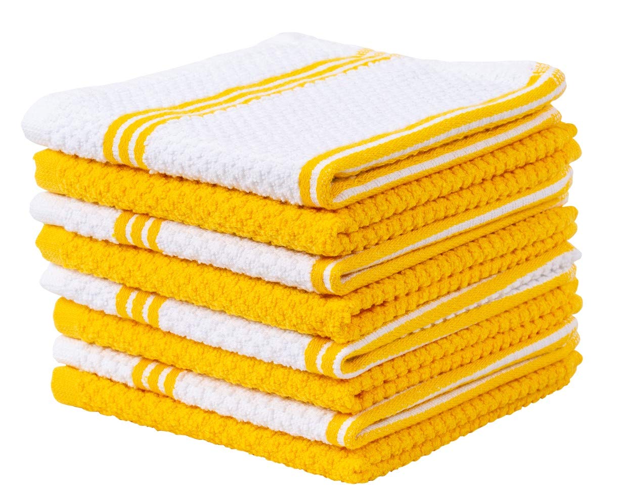 Premium 8-Pack Cotton Dish Towels - Super Absorbent 12