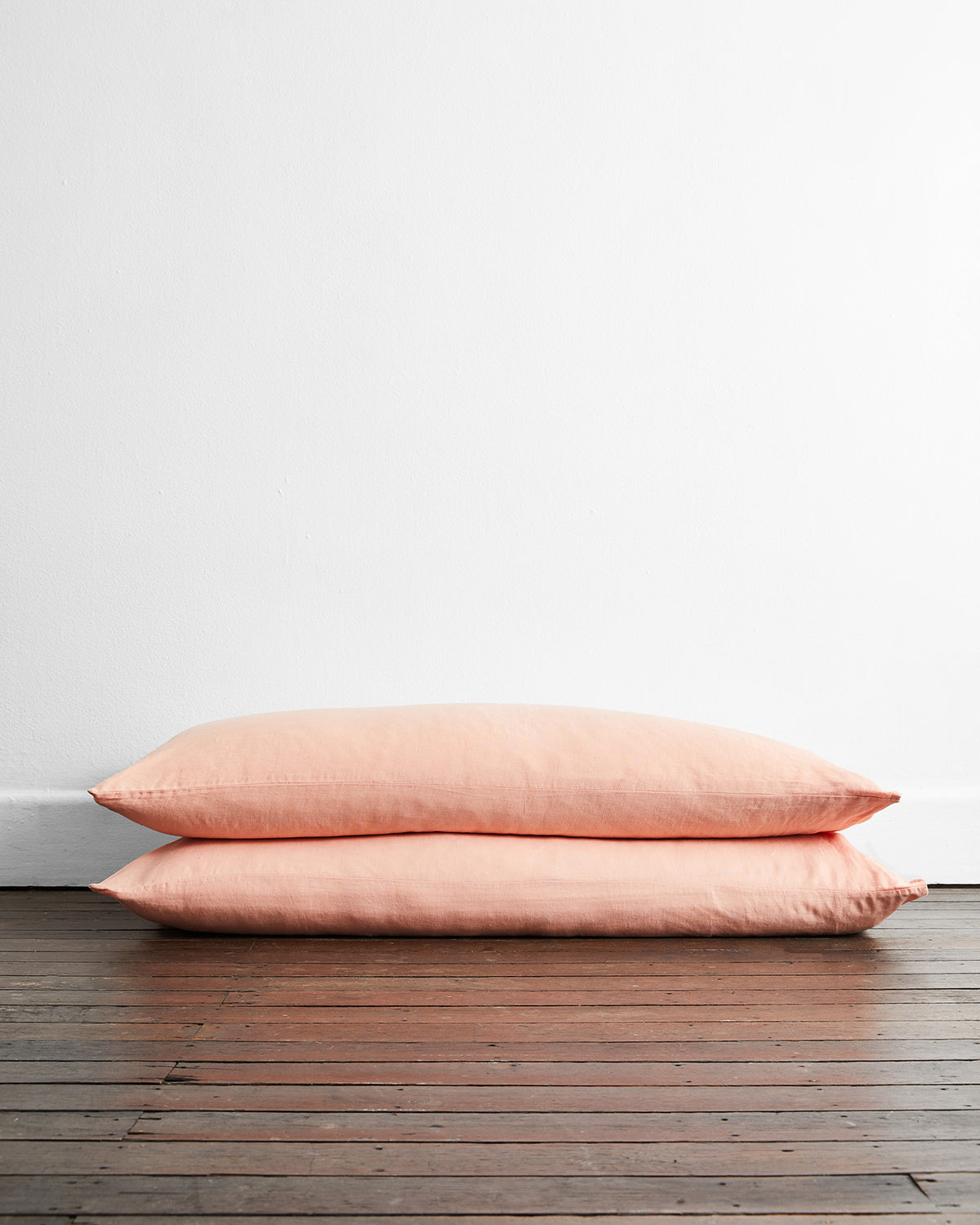 Premium 100% Flax Linen King Size Pillowcases Set of 2 - Soft & Breathable Peach Color Bedding - Perfect for Luxury Hotels, Guest Rooms & Master Bedroom Decor
