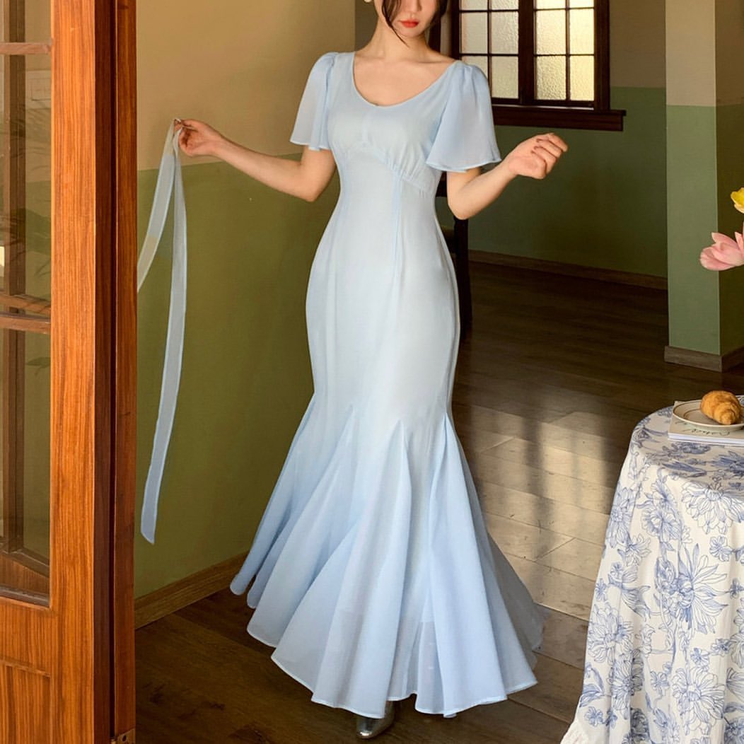 Elegant Mermaid Chiffon Long Prom Dress for Women - Formal Evening Gown J3595 | Perfect for Homecoming, Prom Night, Wedding Guest & Special Occasions